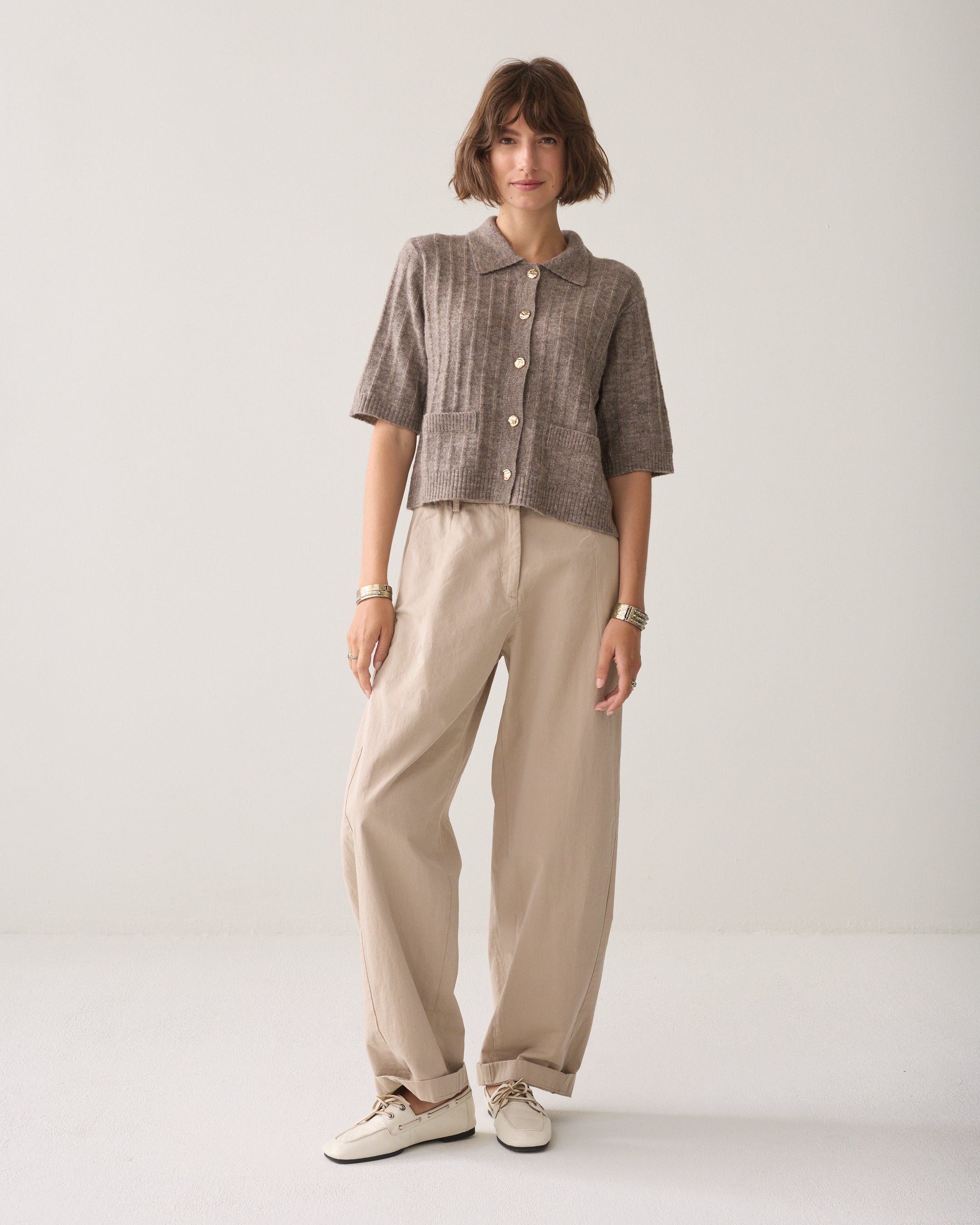 Cocoonfit broek stolpplooi