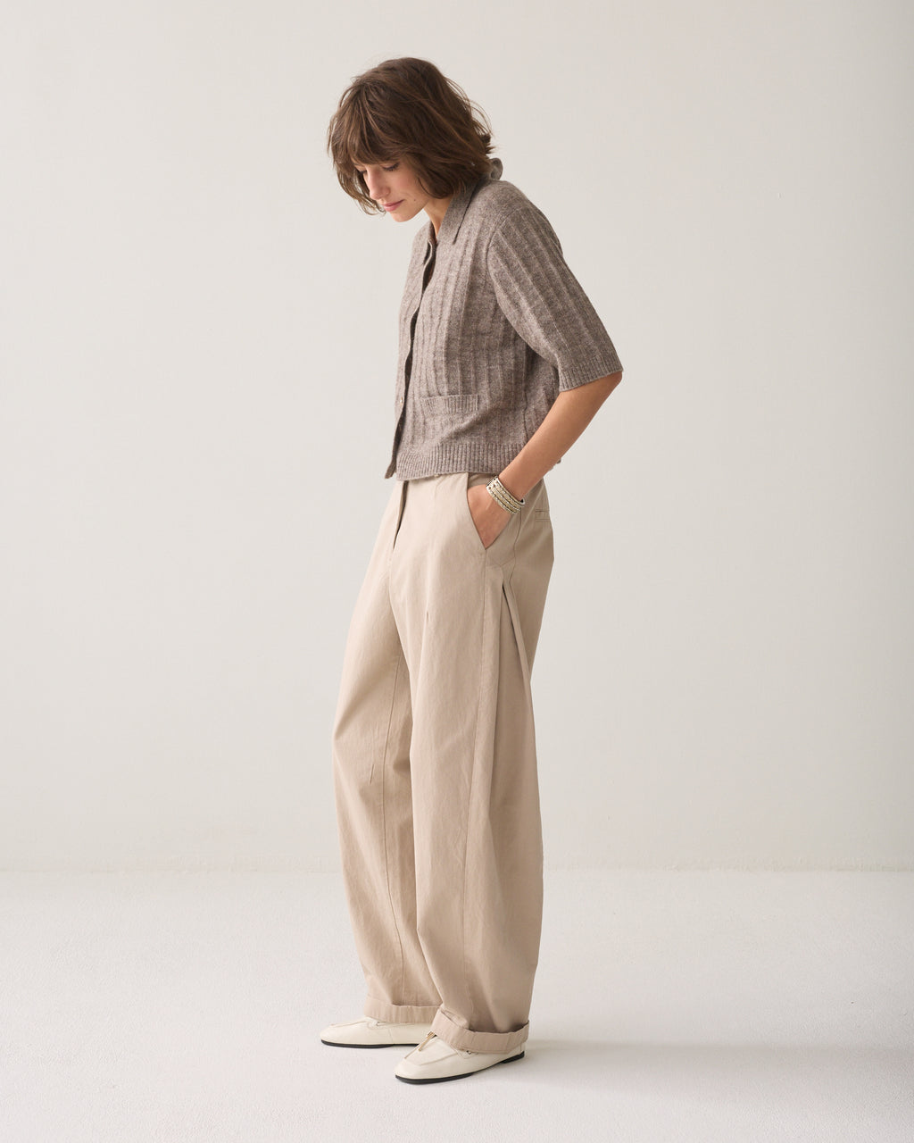 Cocoonfit broek stolpplooi