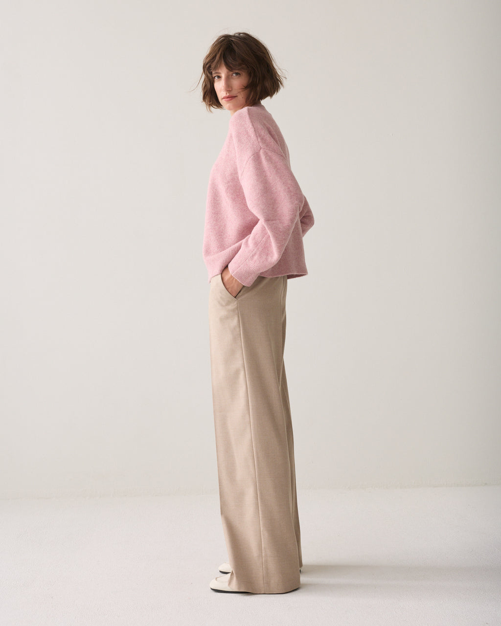 Pantalon large en mélange