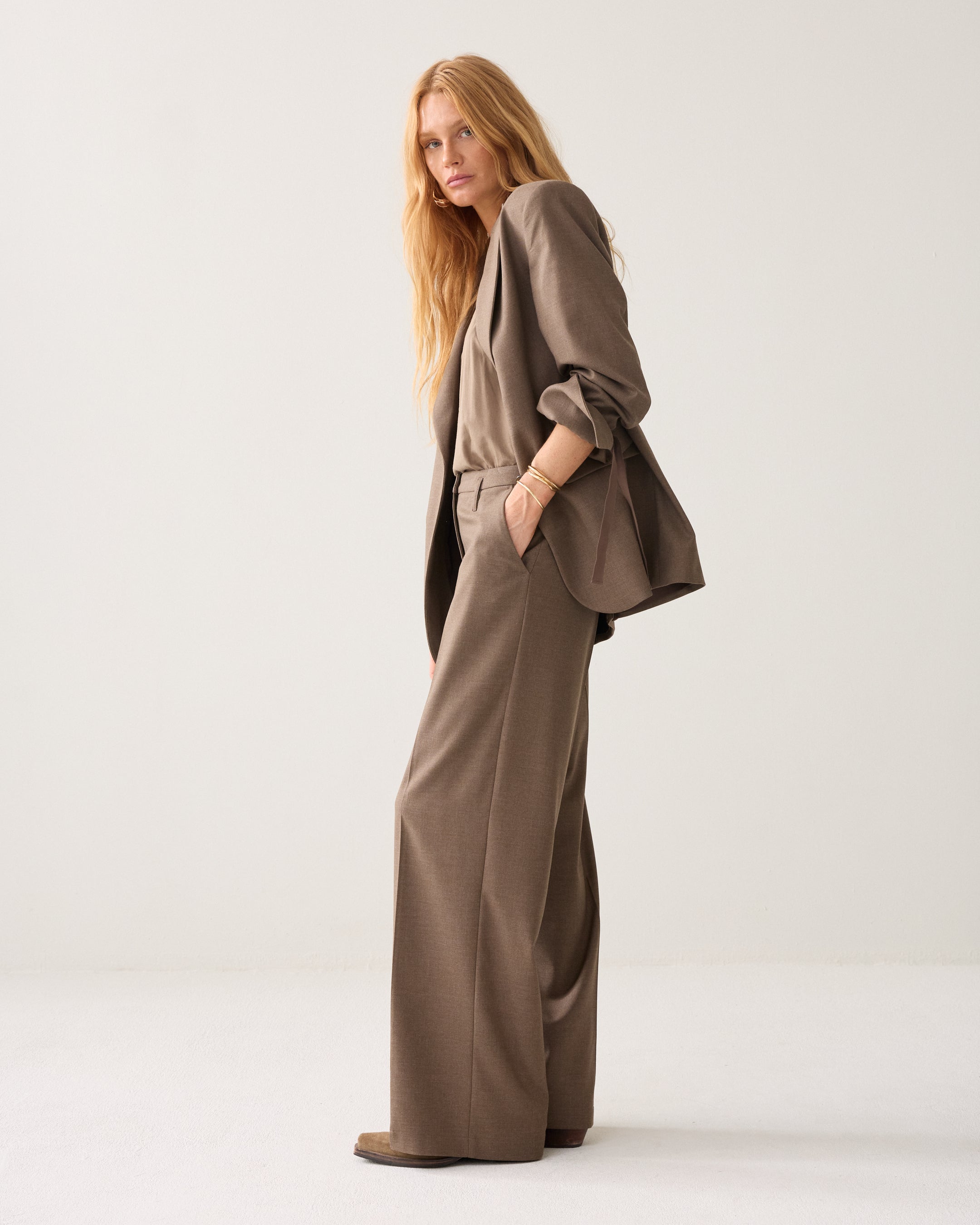 Pantalon large en mélange