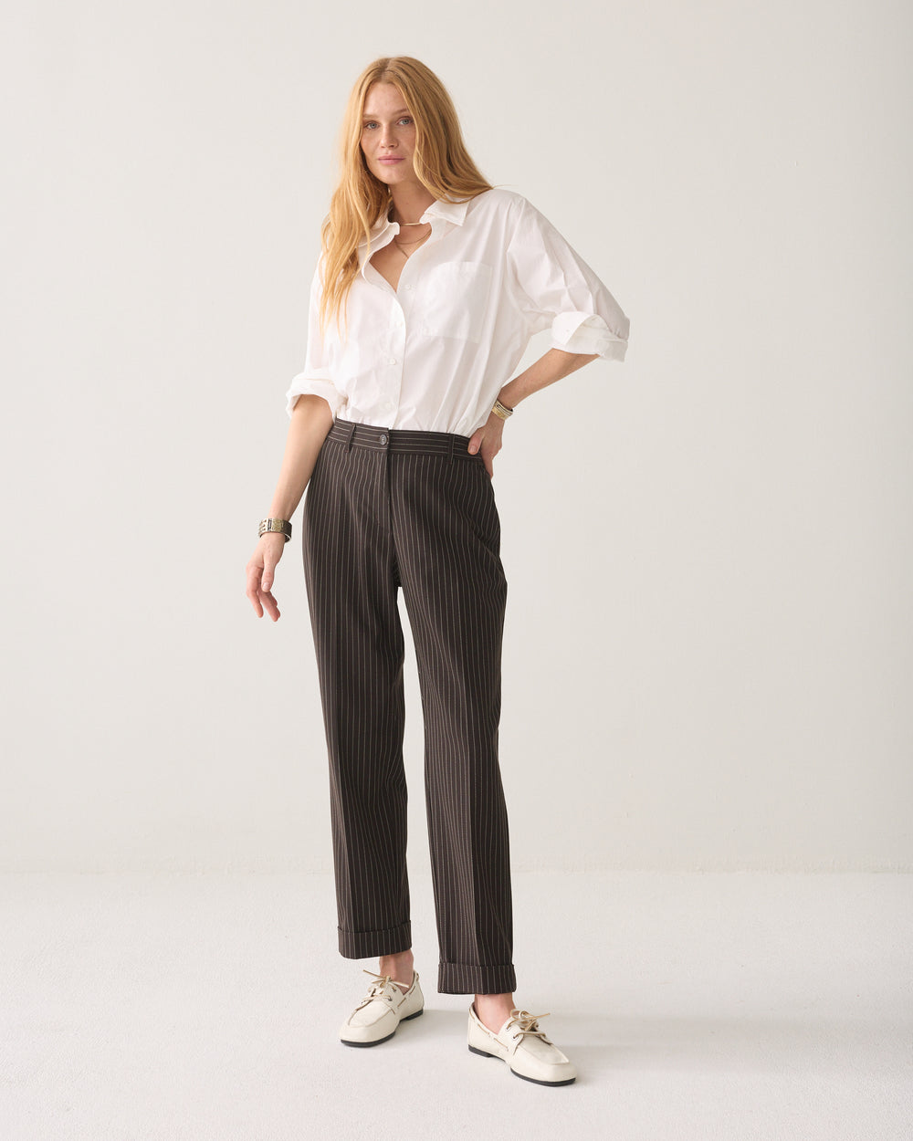 Gestreepte broek slim fit