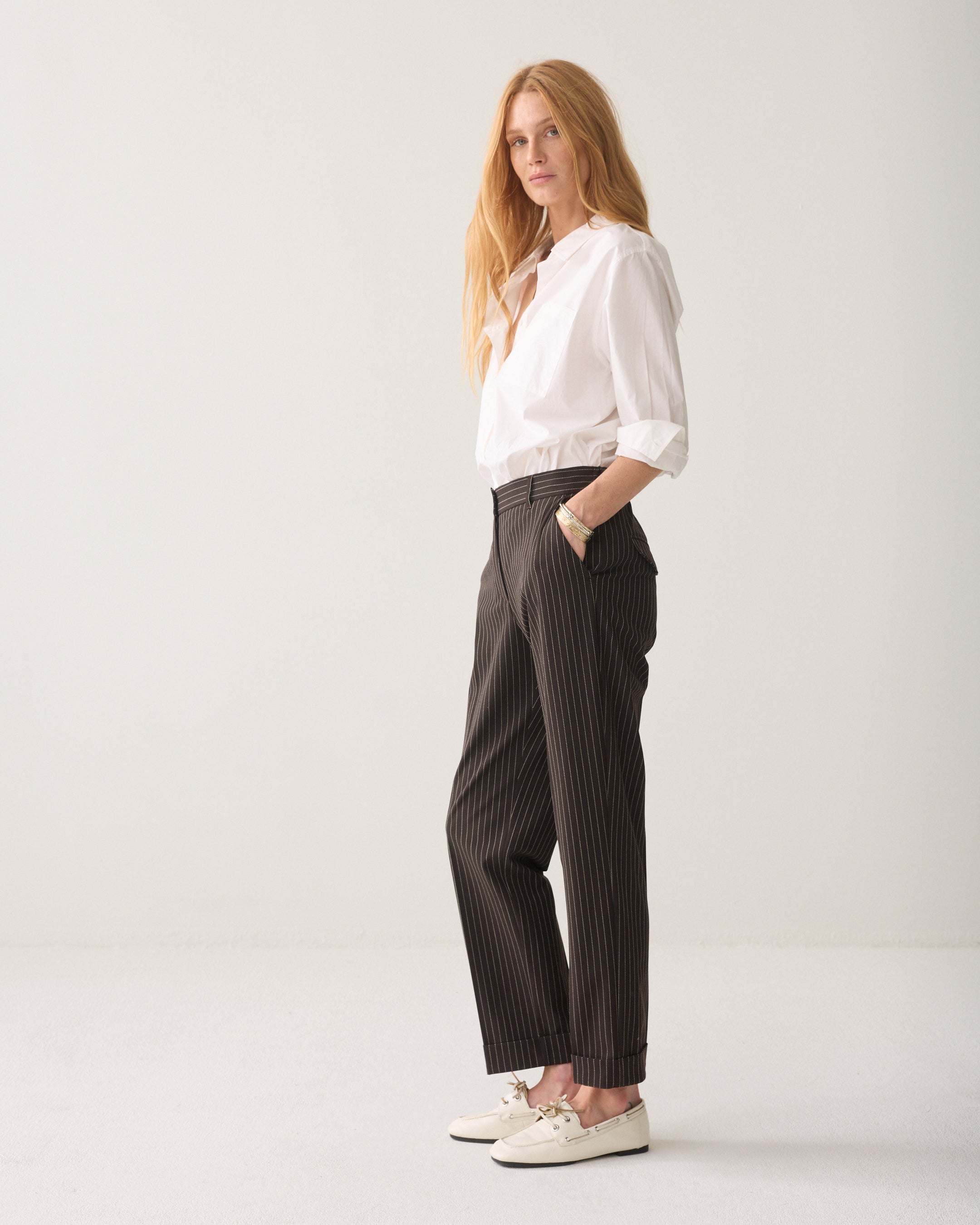 Gestreepte broek slim fit