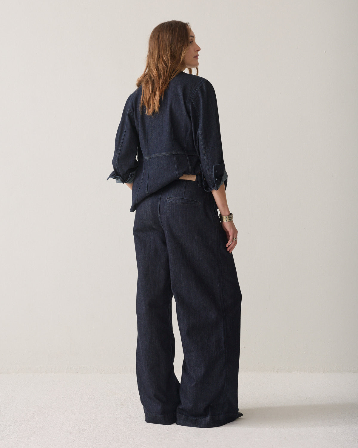 Wide-leg jeans, rinse wash