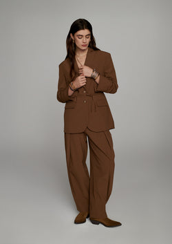 Pinstripe balloon-fit trousers