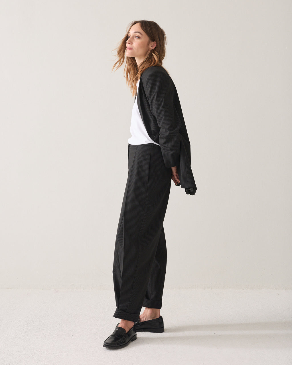 Pinstripe broek balloonfit