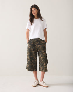Jorts with camouflage print