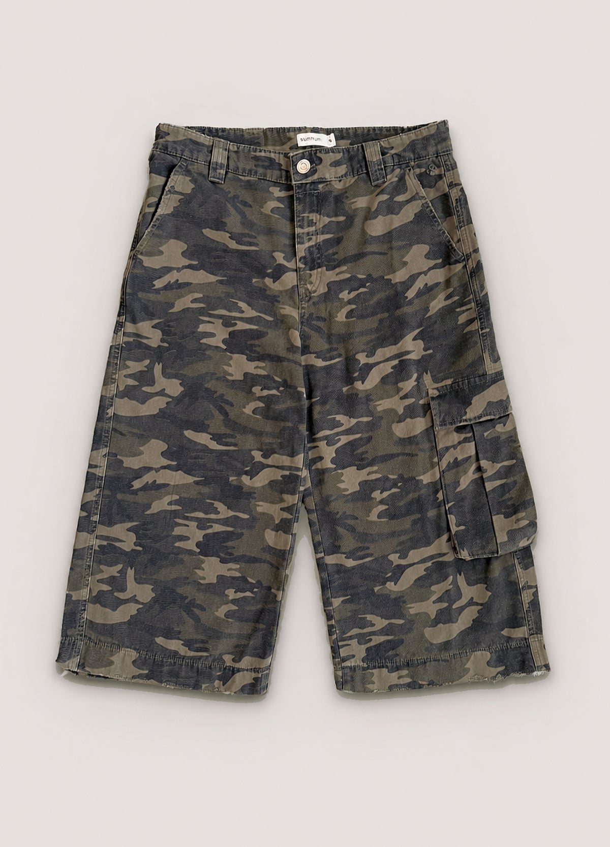 Jorts with camouflage print