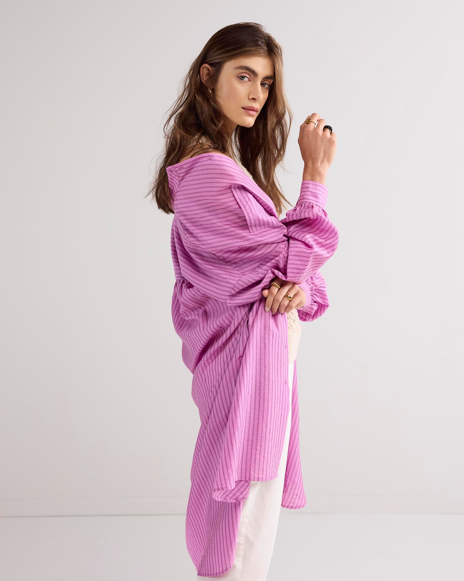 Langes Hemdblusenkleid Lyocell