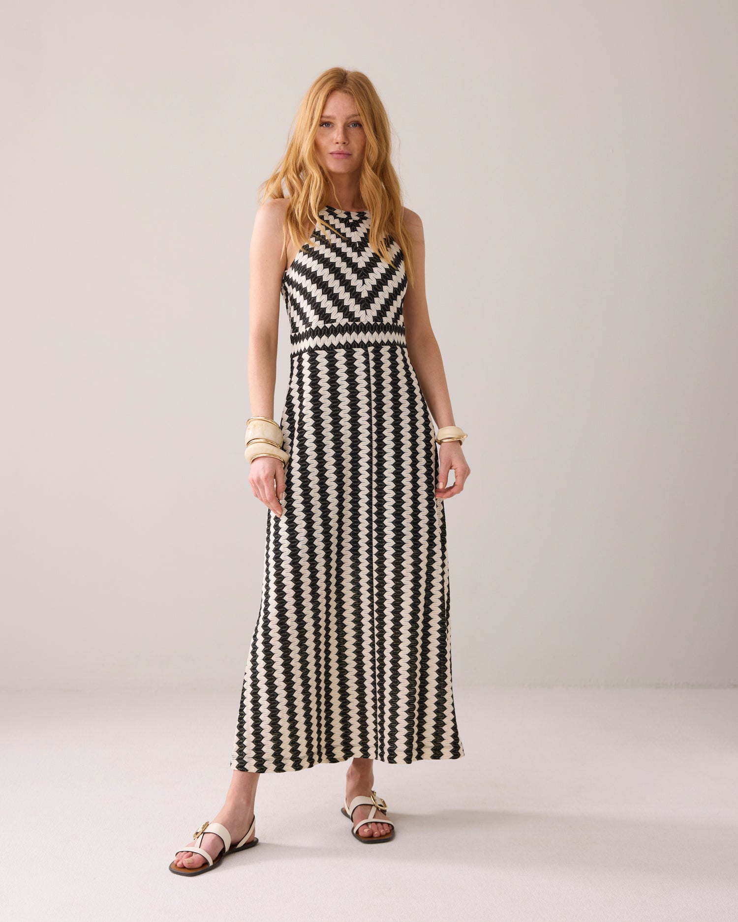 Maxi-jurk met zigzag