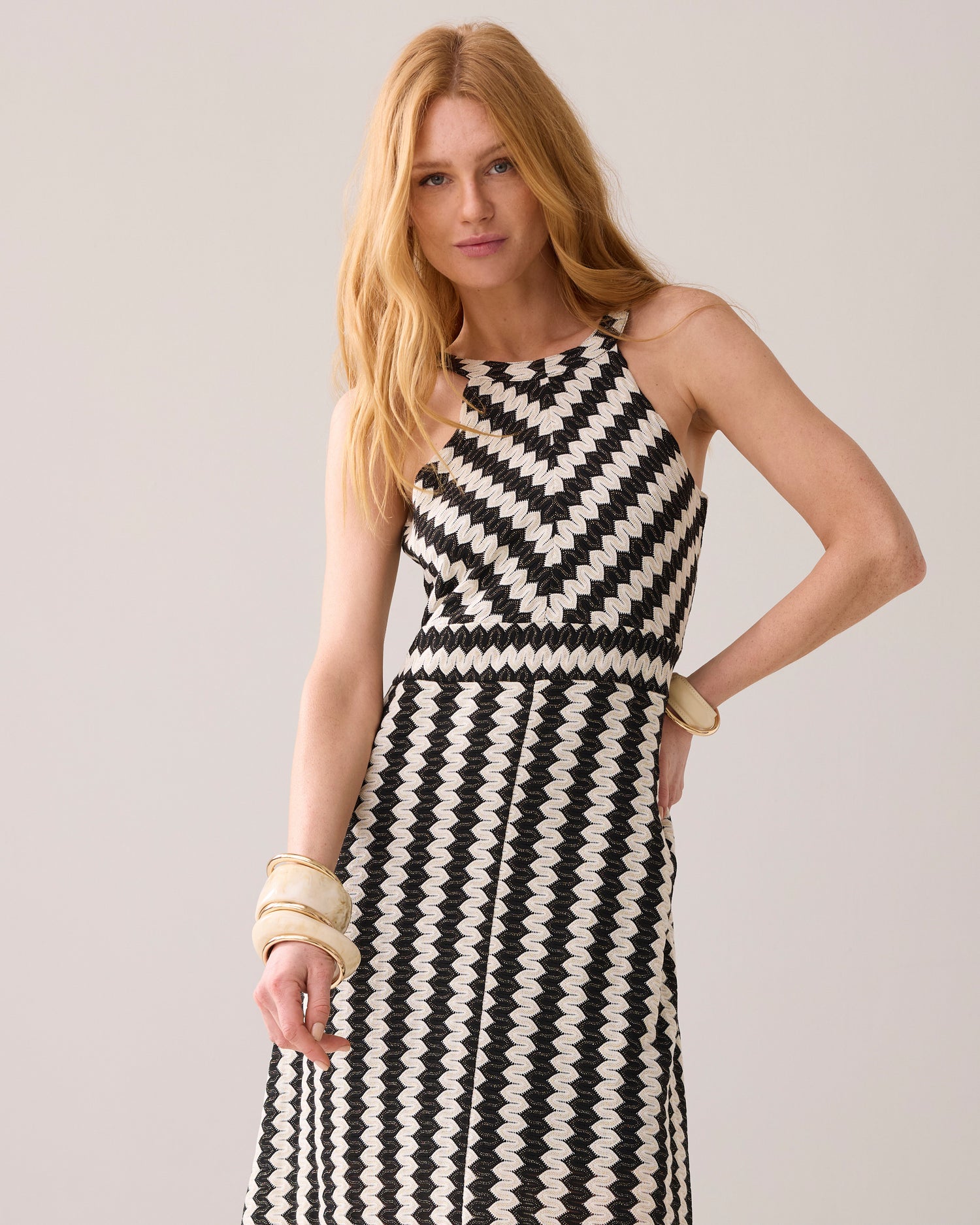 Maxi-jurk met zigzag