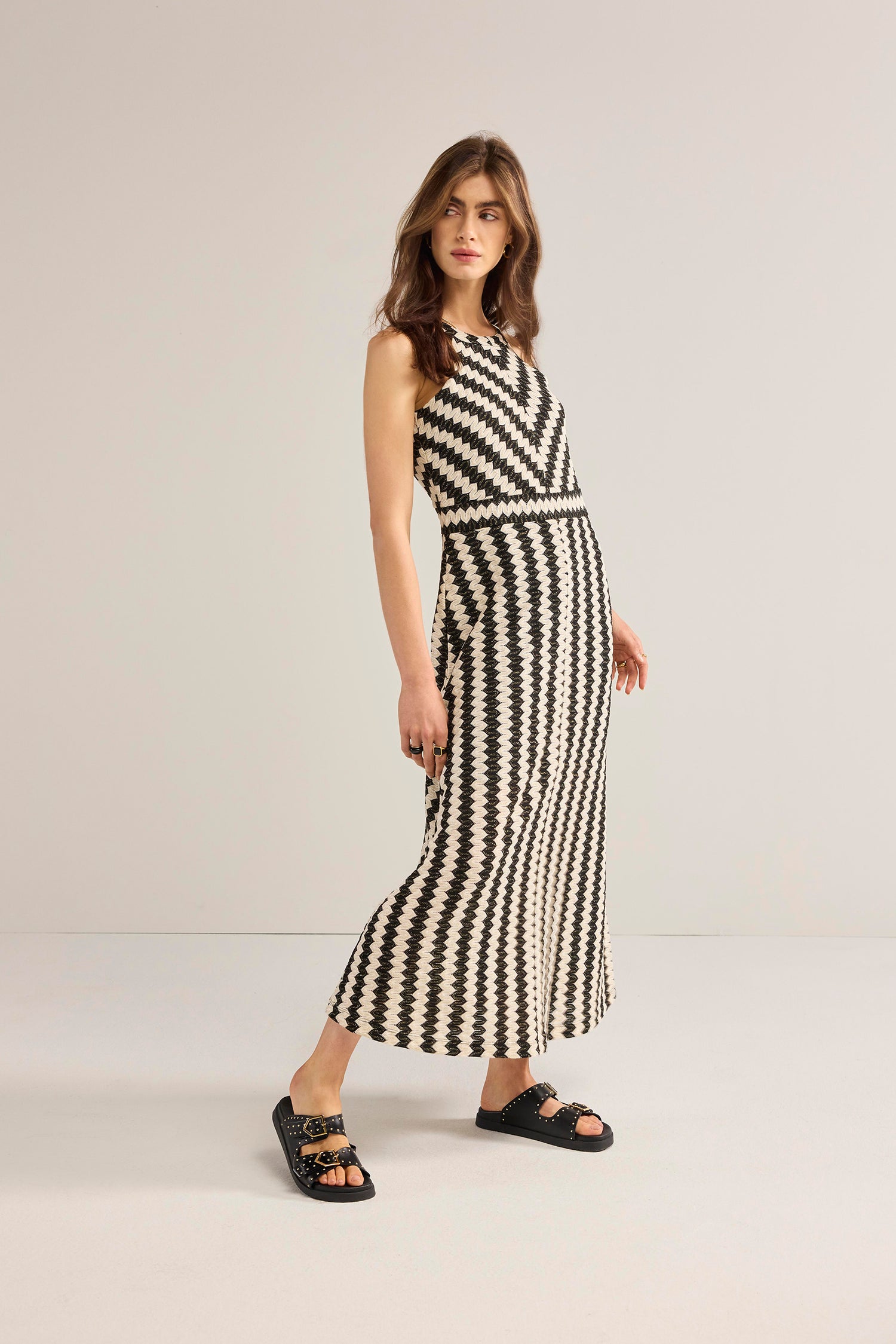 Maxi-jurk met zigzag