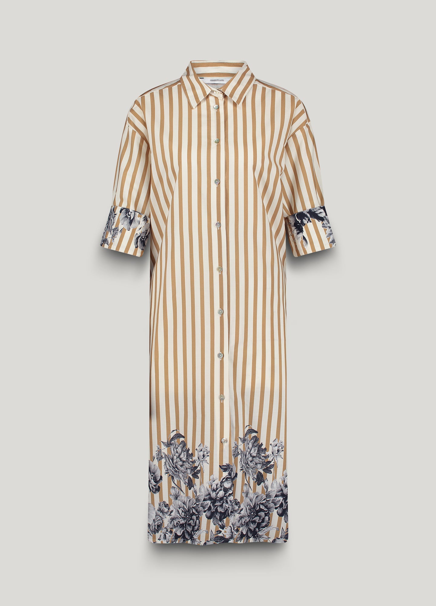 Langes Hemdkleid Blumendetails