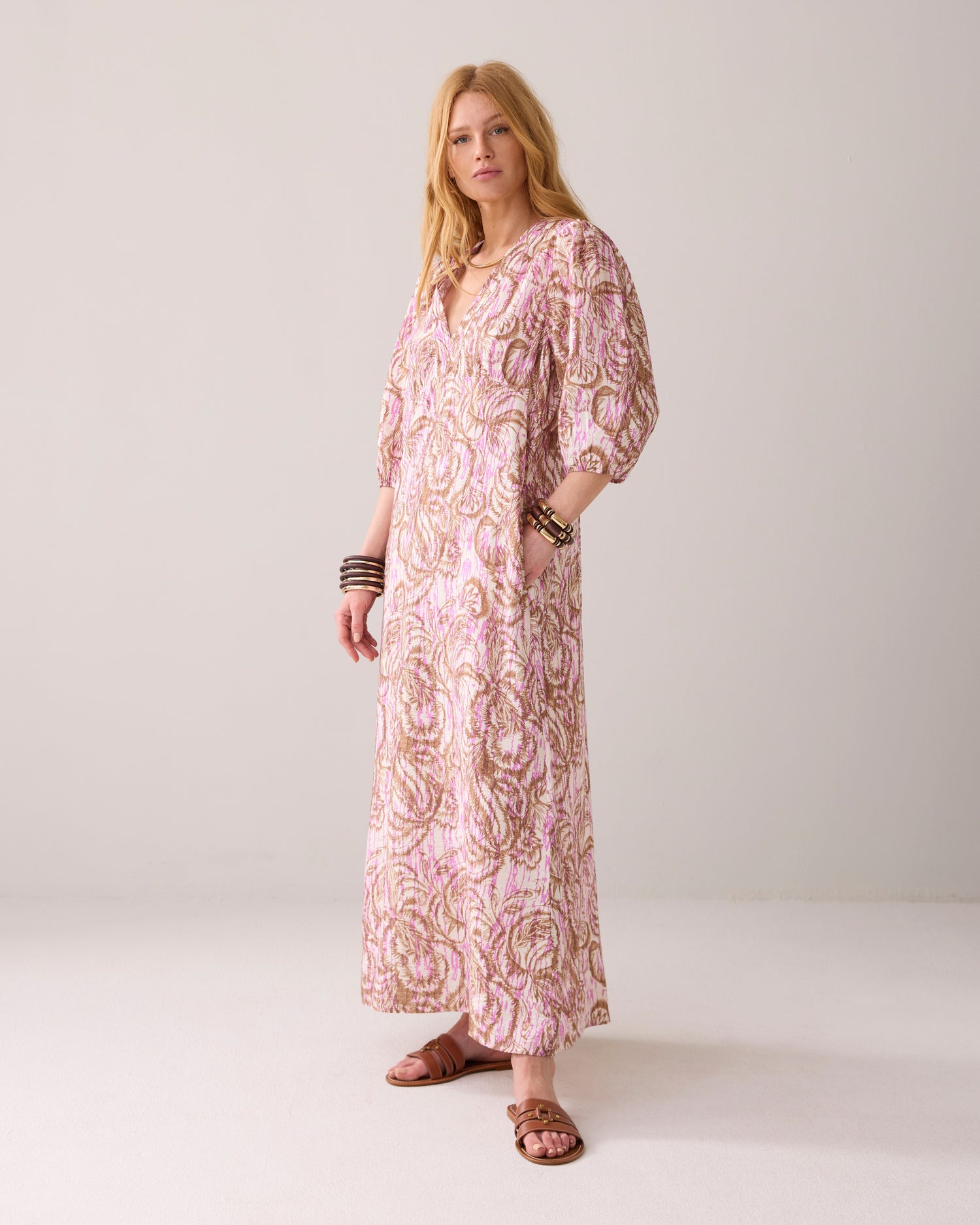 Maxikleid mit botanischem Print