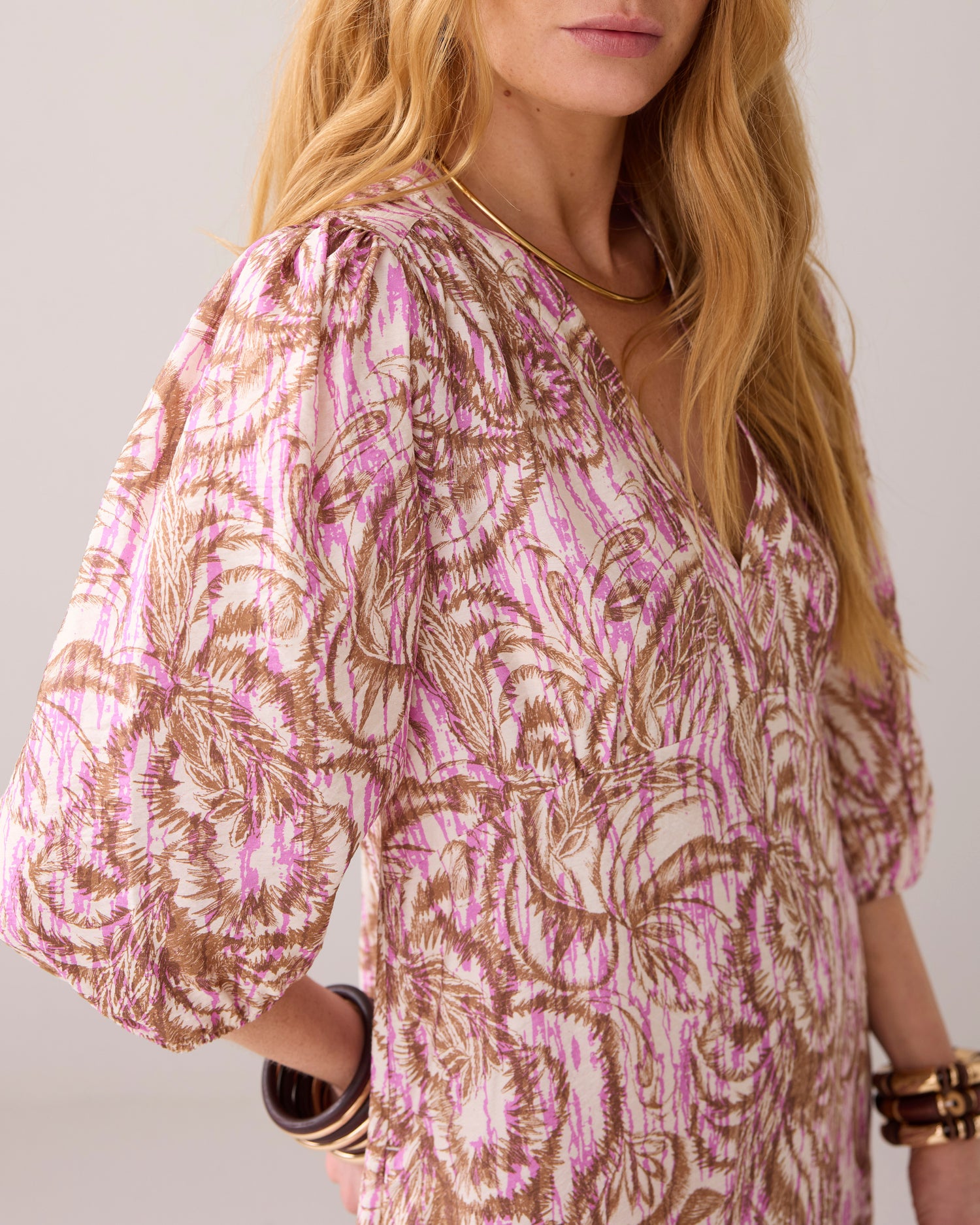 Maxikleid mit botanischem Print