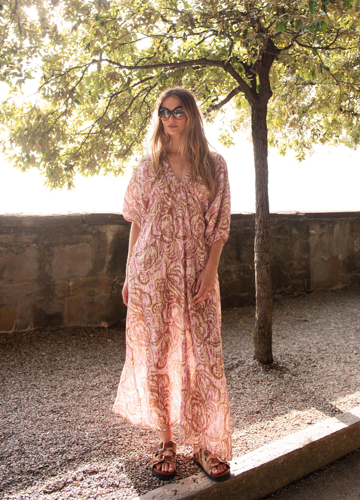 Maxikleid mit botanischem Print