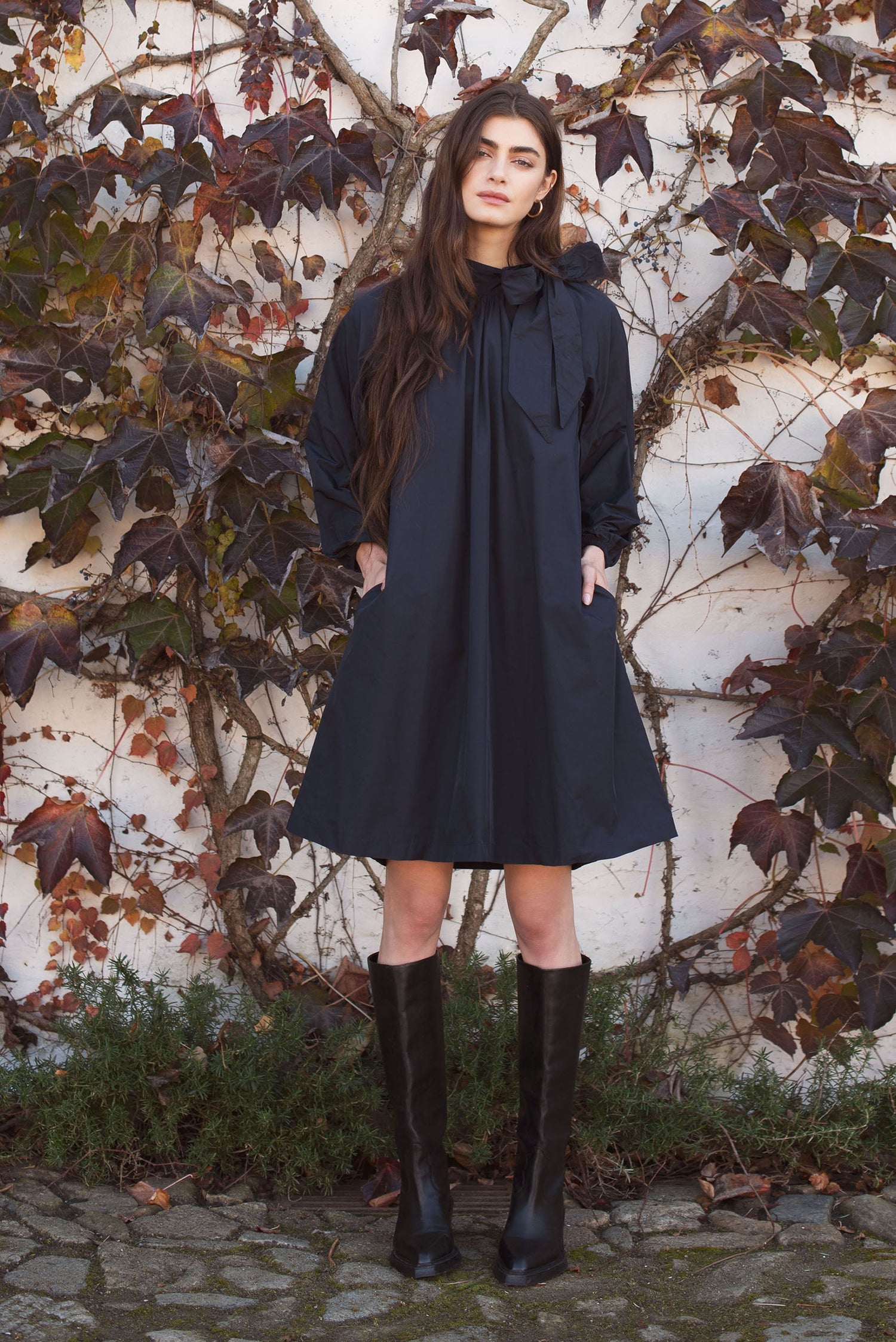 A-line taffeta dress