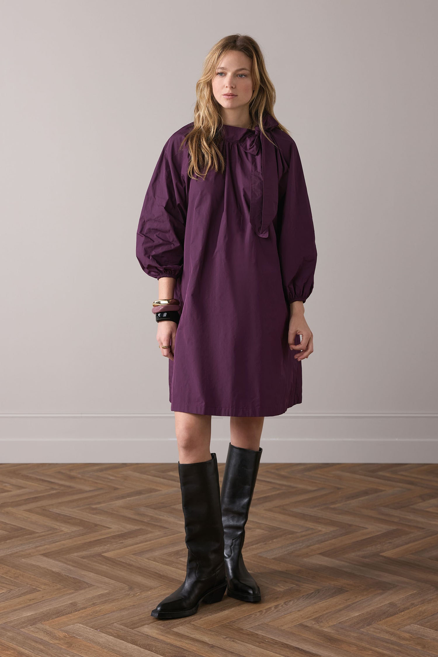 A-line taffeta dress