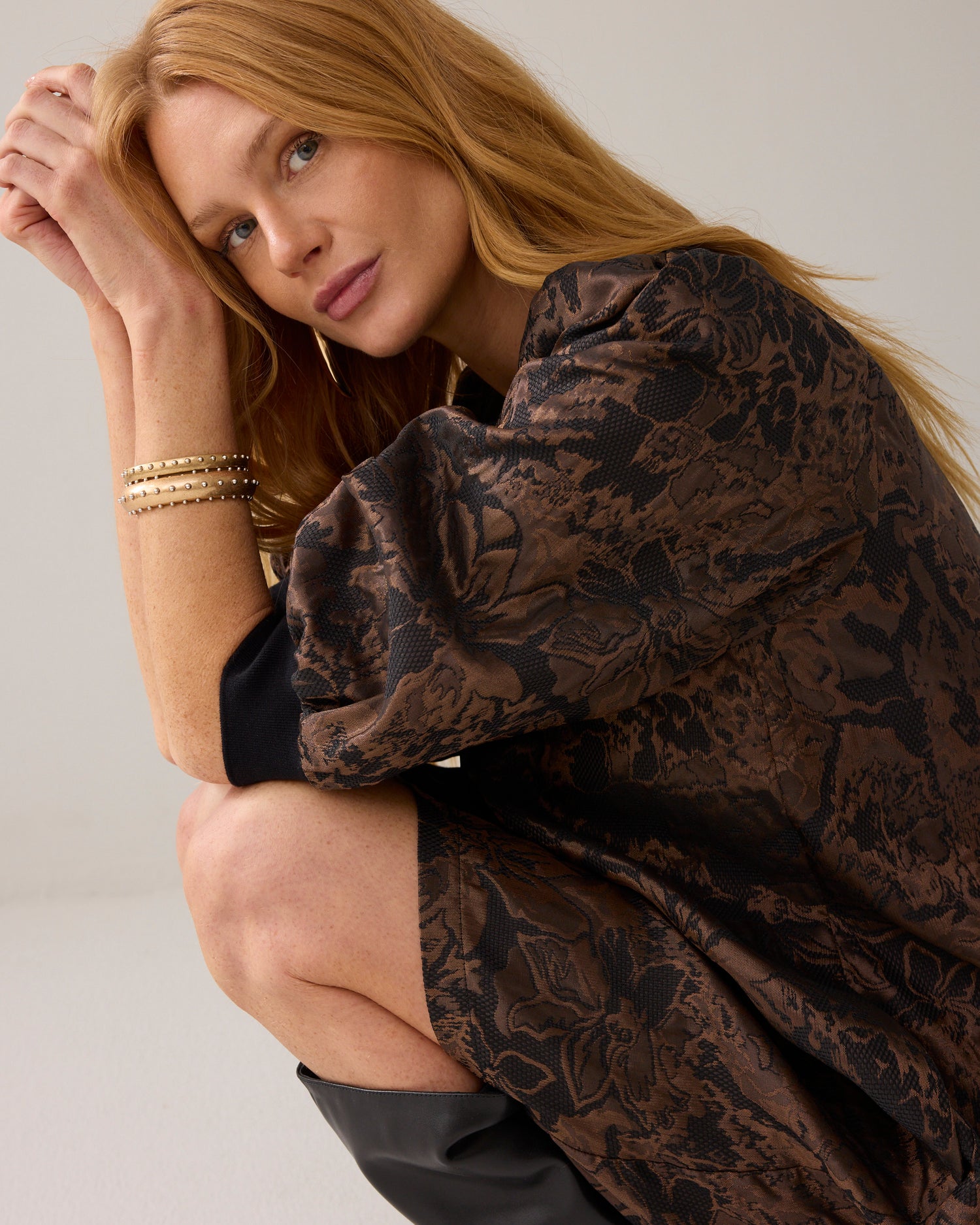 A-lijn jurk van jacquard-stof