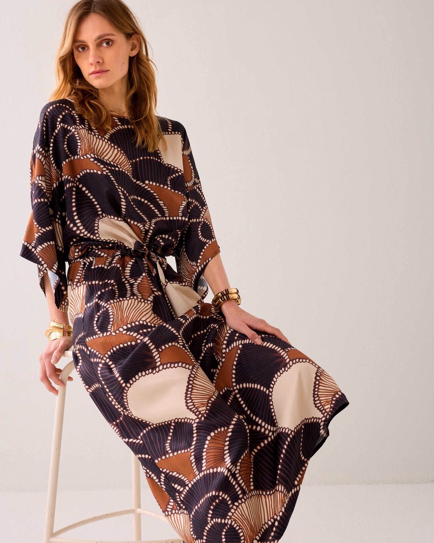 Robe midi en qualité silky