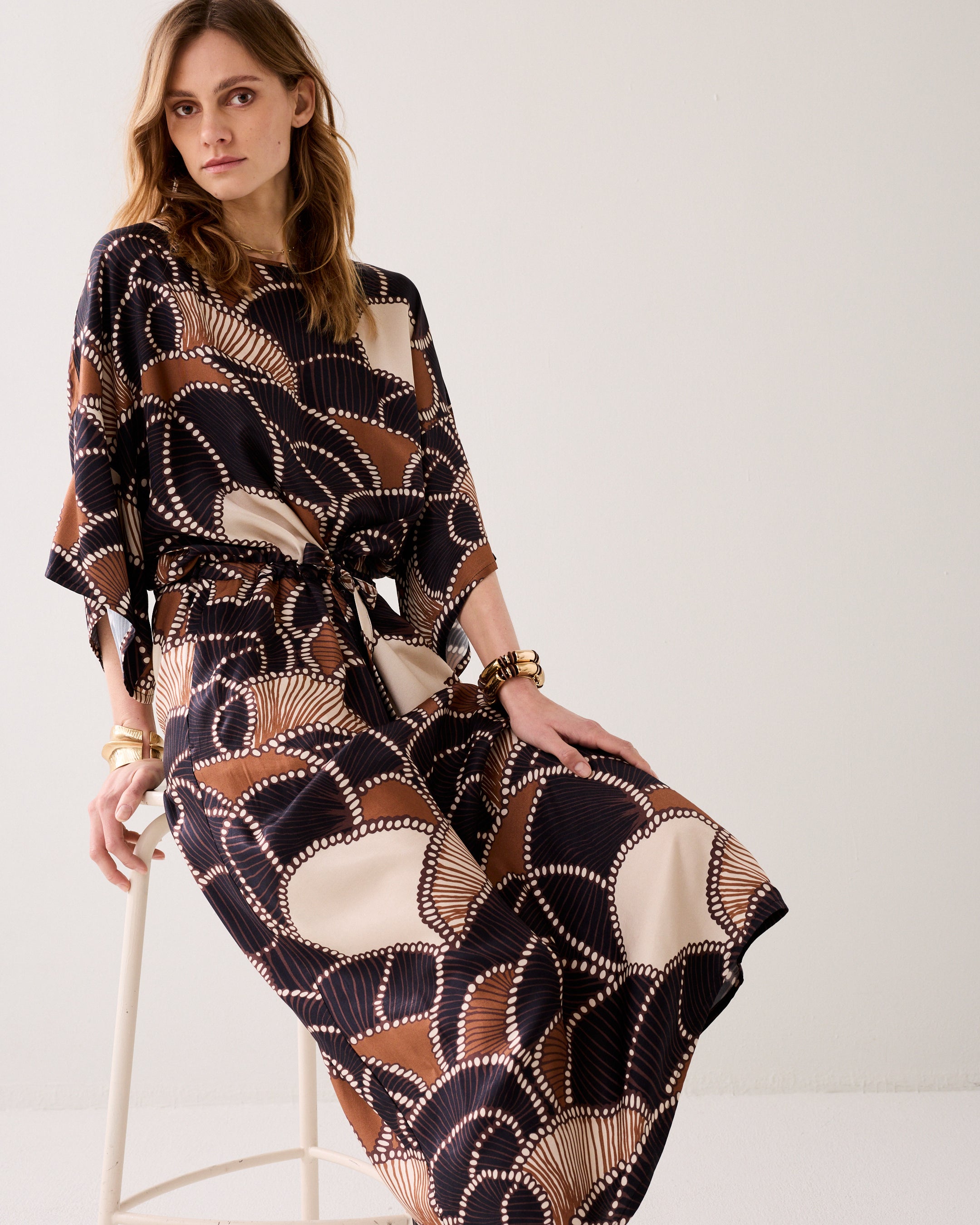 Midi-jurk silky kwaliteit