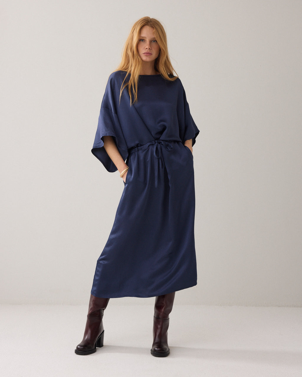 Midi-jurk silky kwaliteit