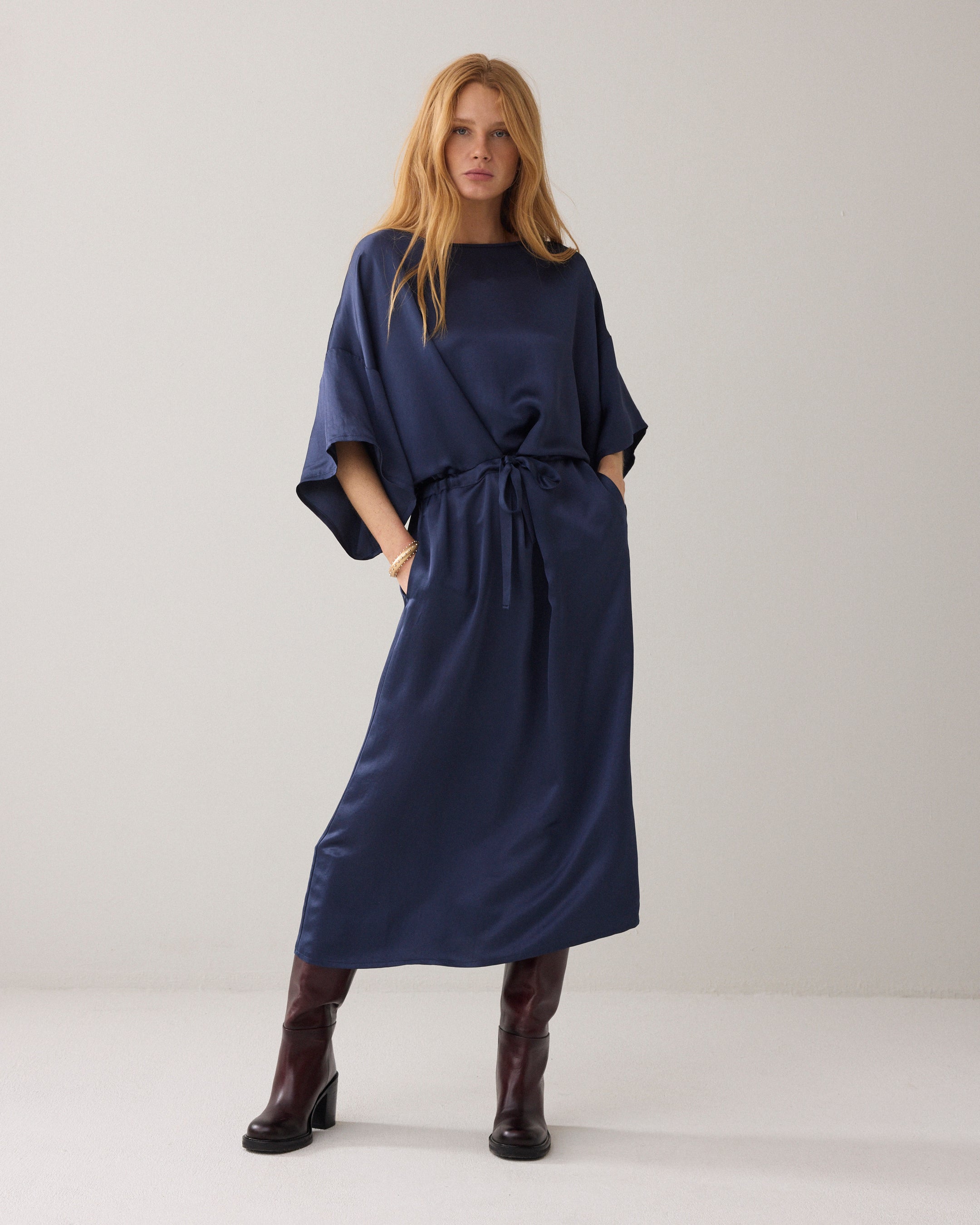 Midi-jurk silky kwaliteit
