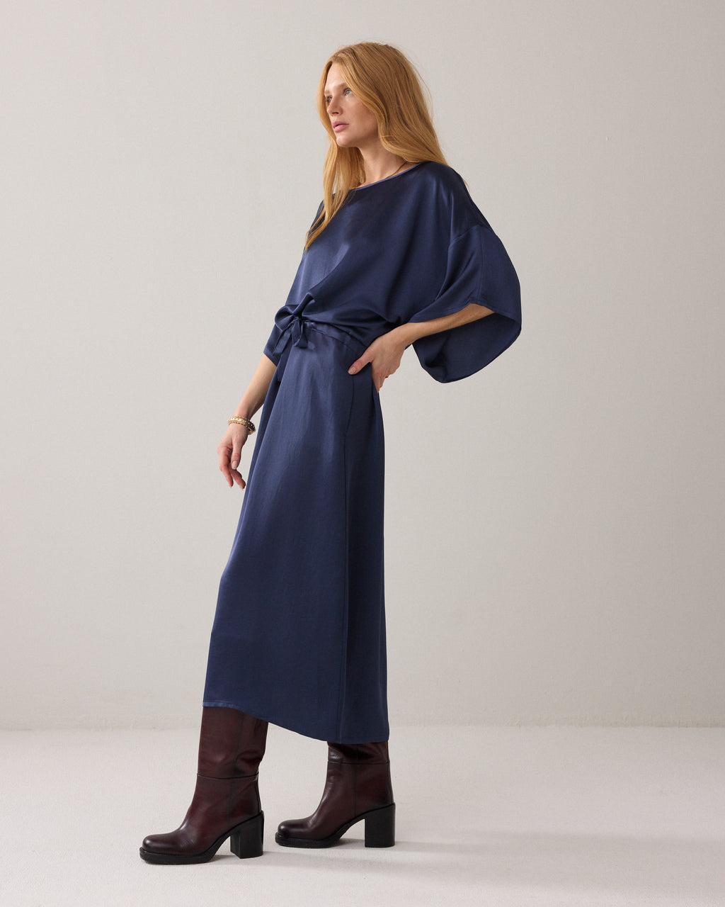 Midi-jurk silky kwaliteit