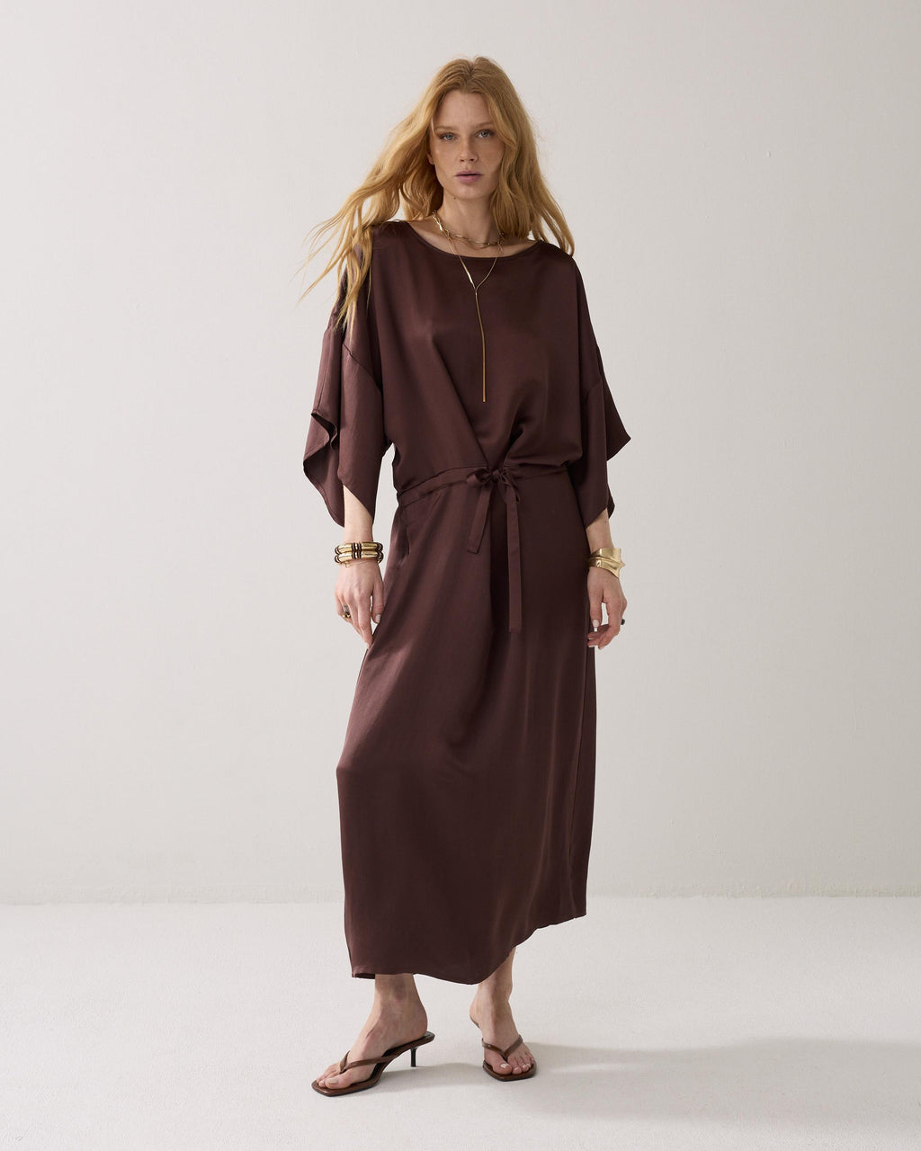 Midi-jurk silky kwaliteit