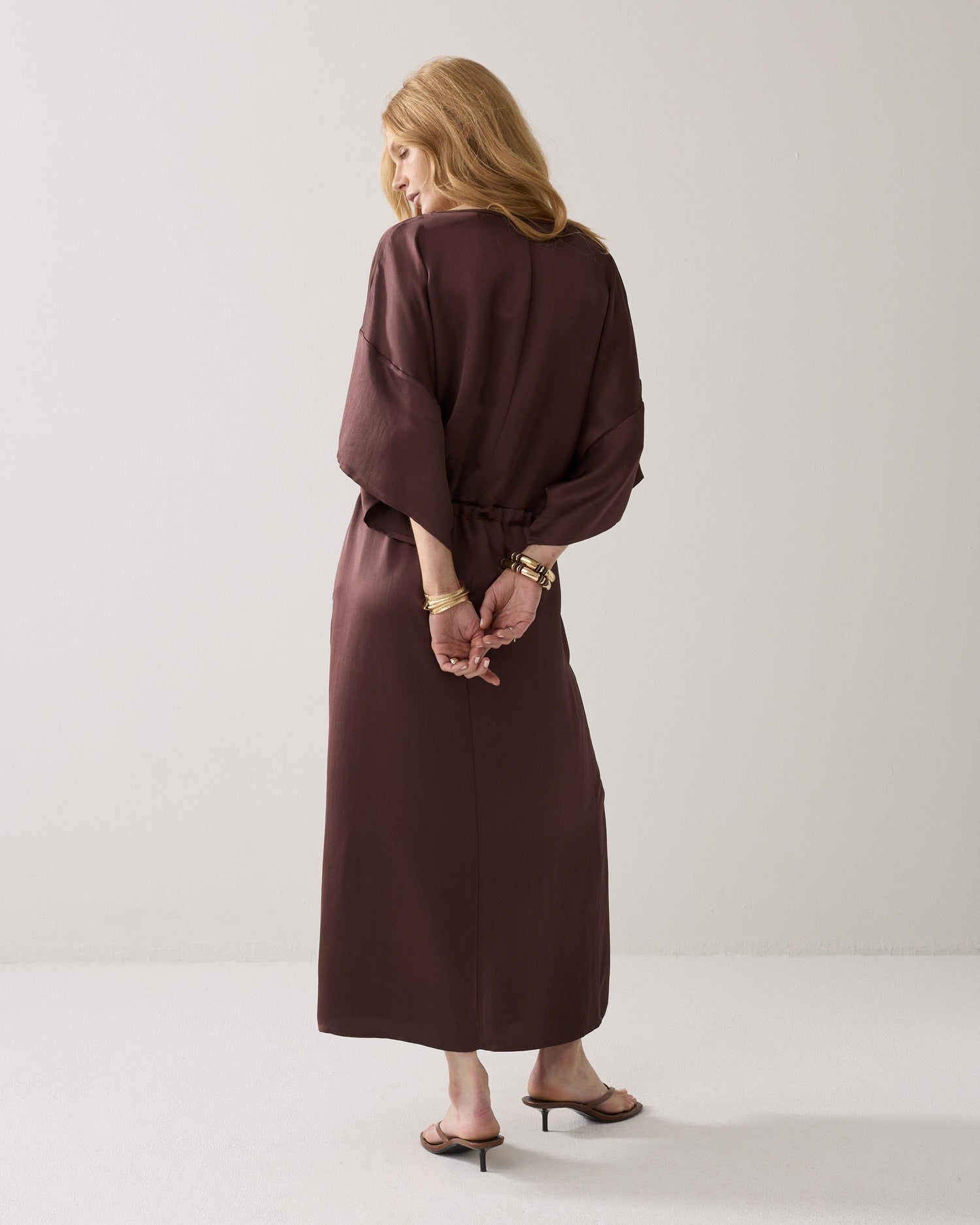 Robe midi en qualité silky