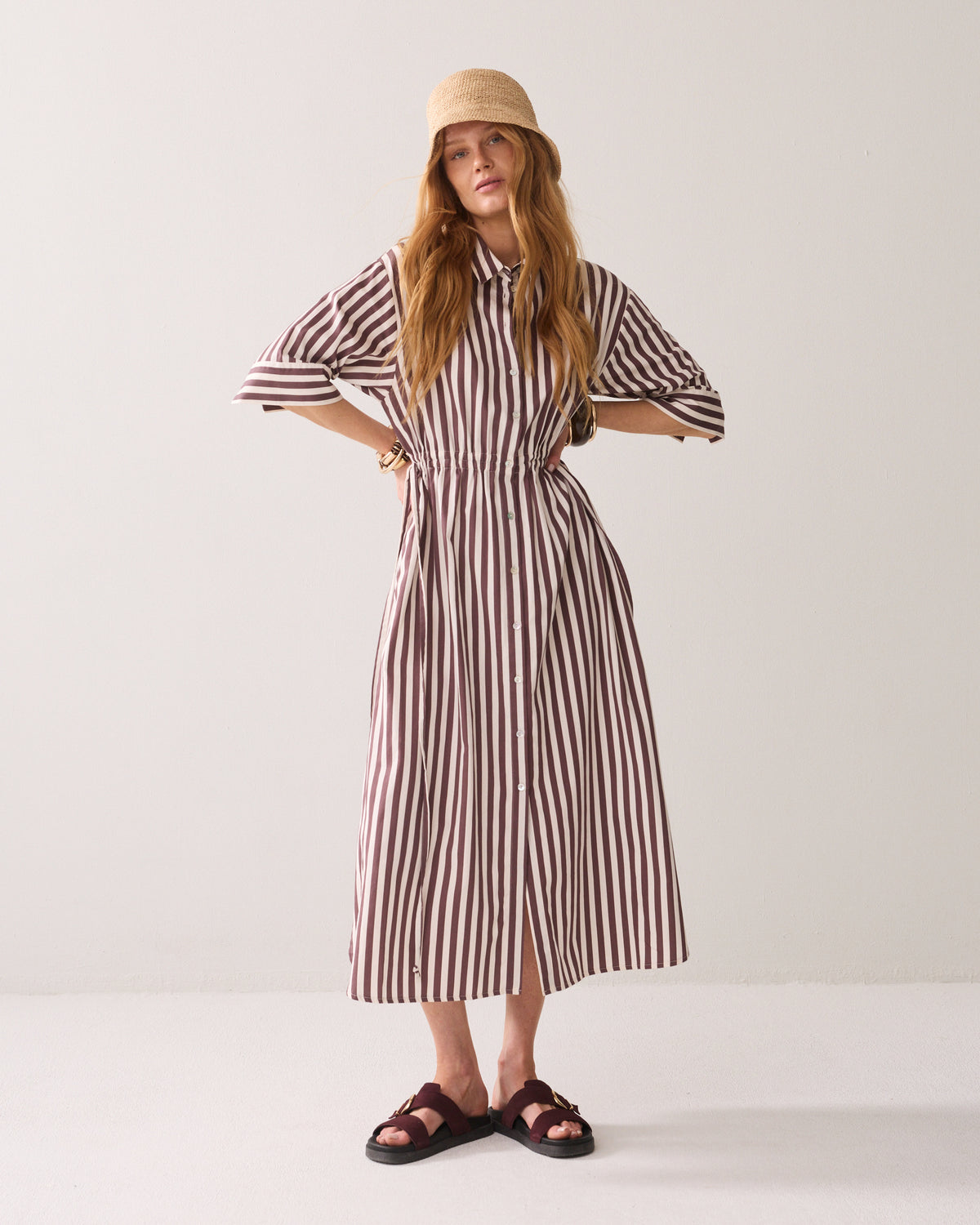 Striped shirt dress