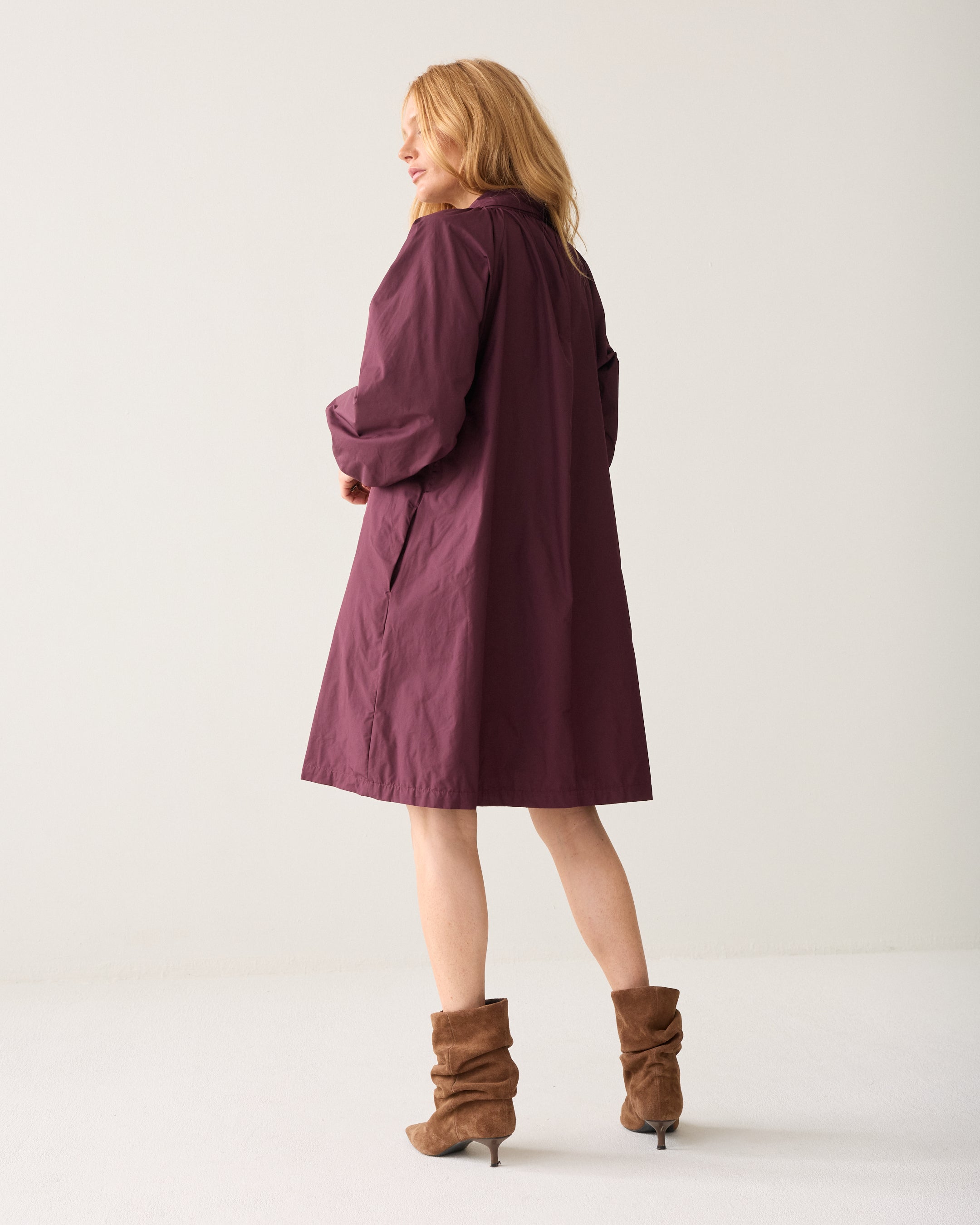Taffeta dress with bow