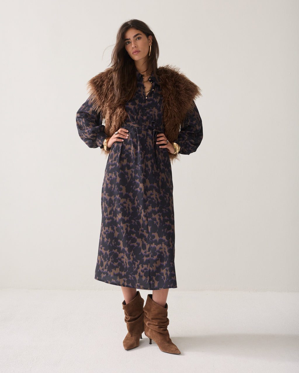 Camouflage-print dress
