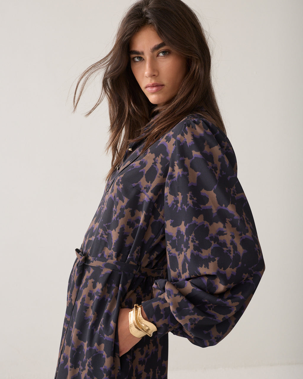 Camouflage-print dress