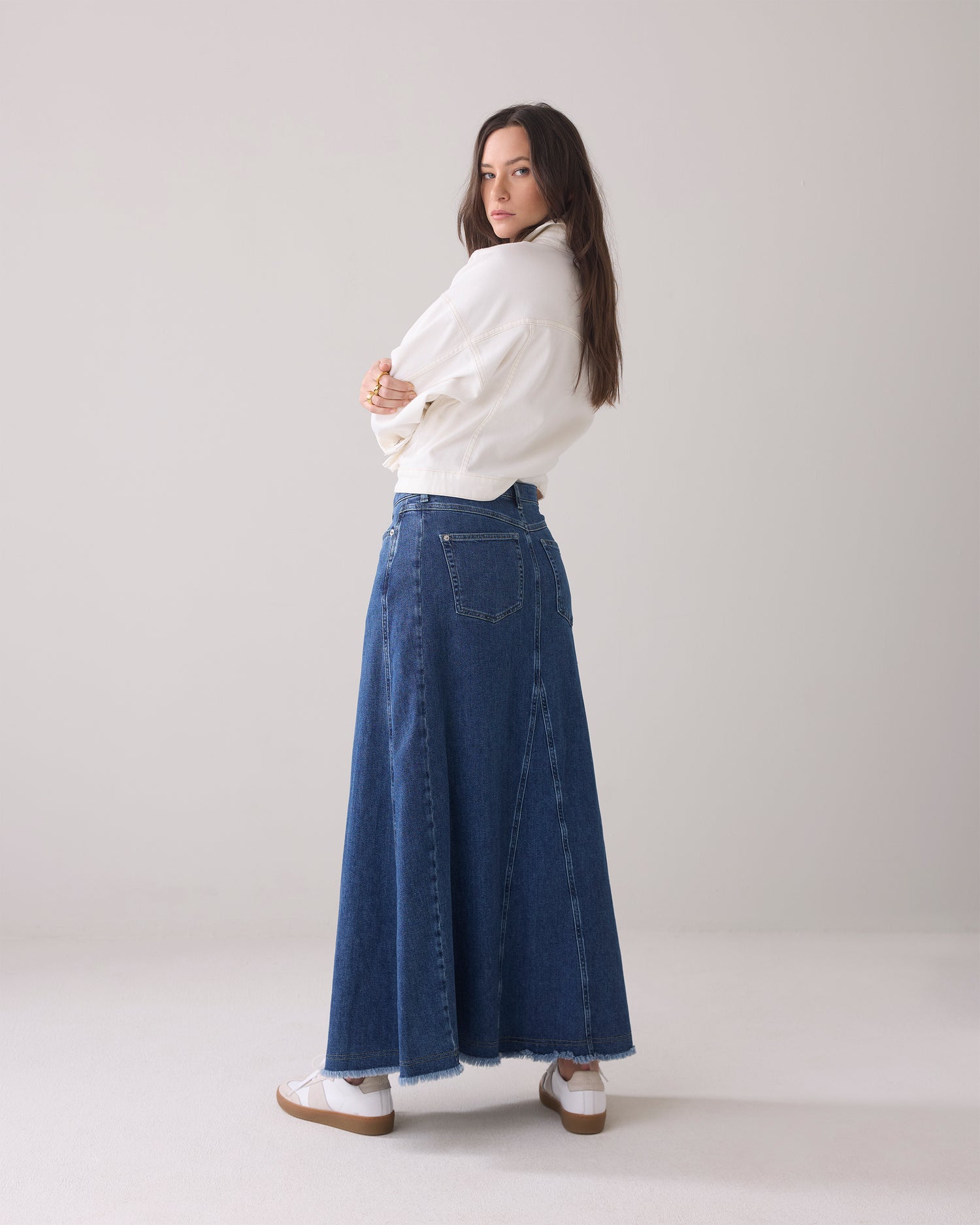 Denim rok flared