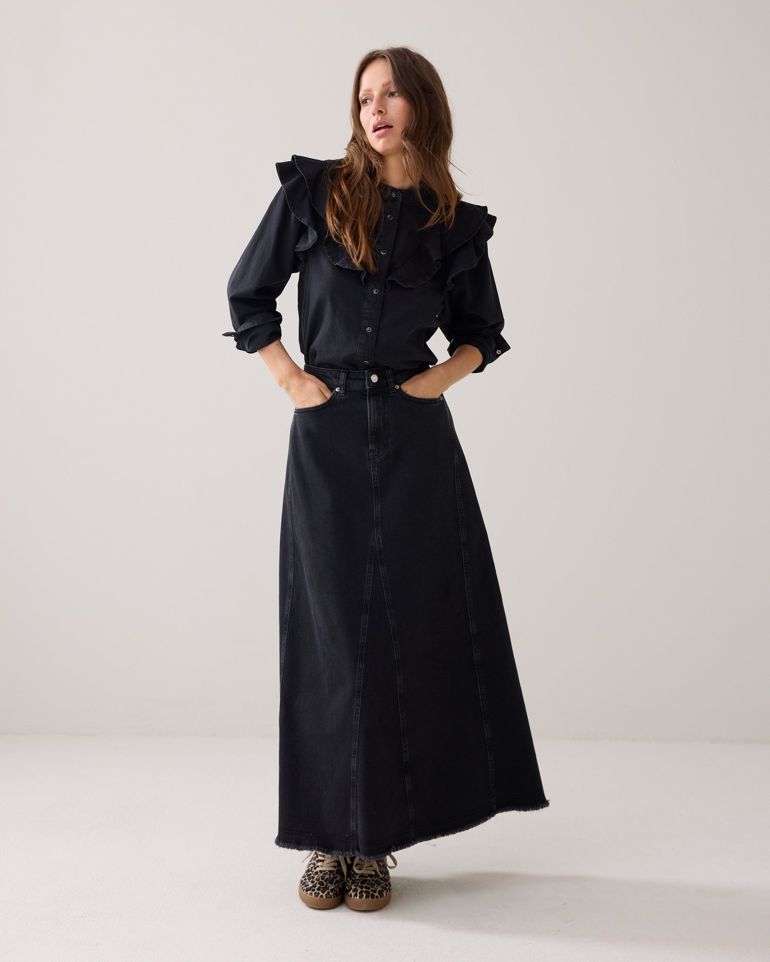 Comfortstretch denim rok