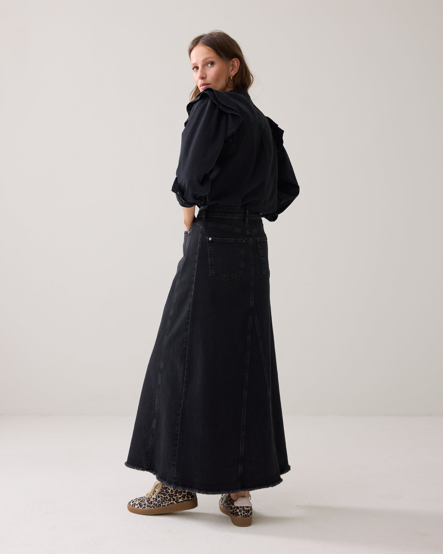 Comfortstretch denim rok