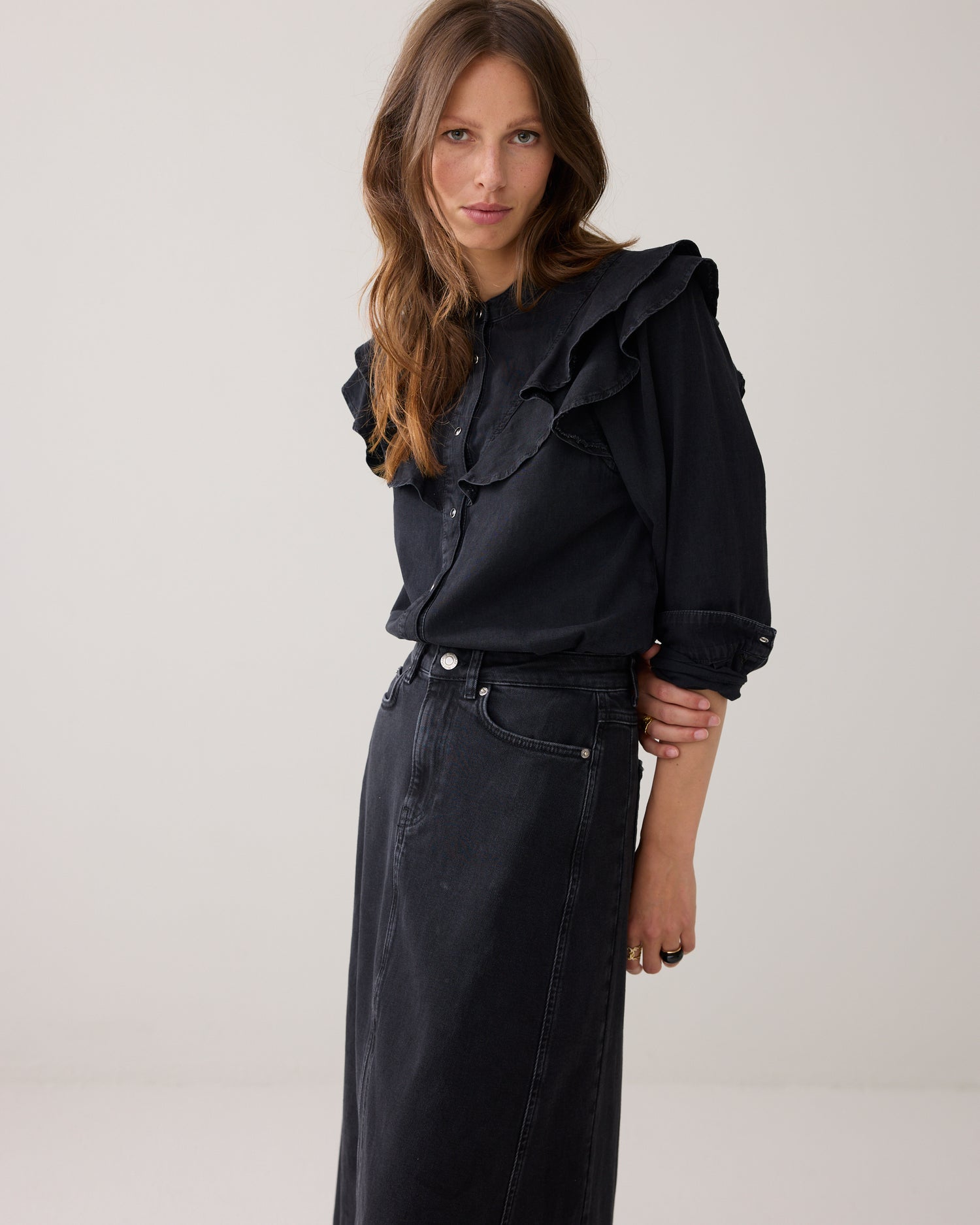 Comfortstretch denim rok
