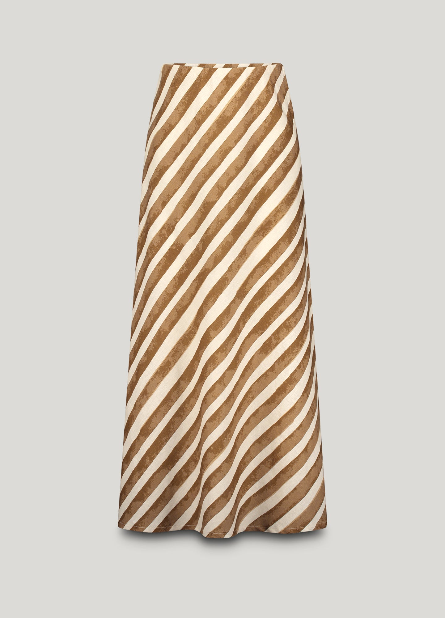 Ankle-length linen-blend skirt