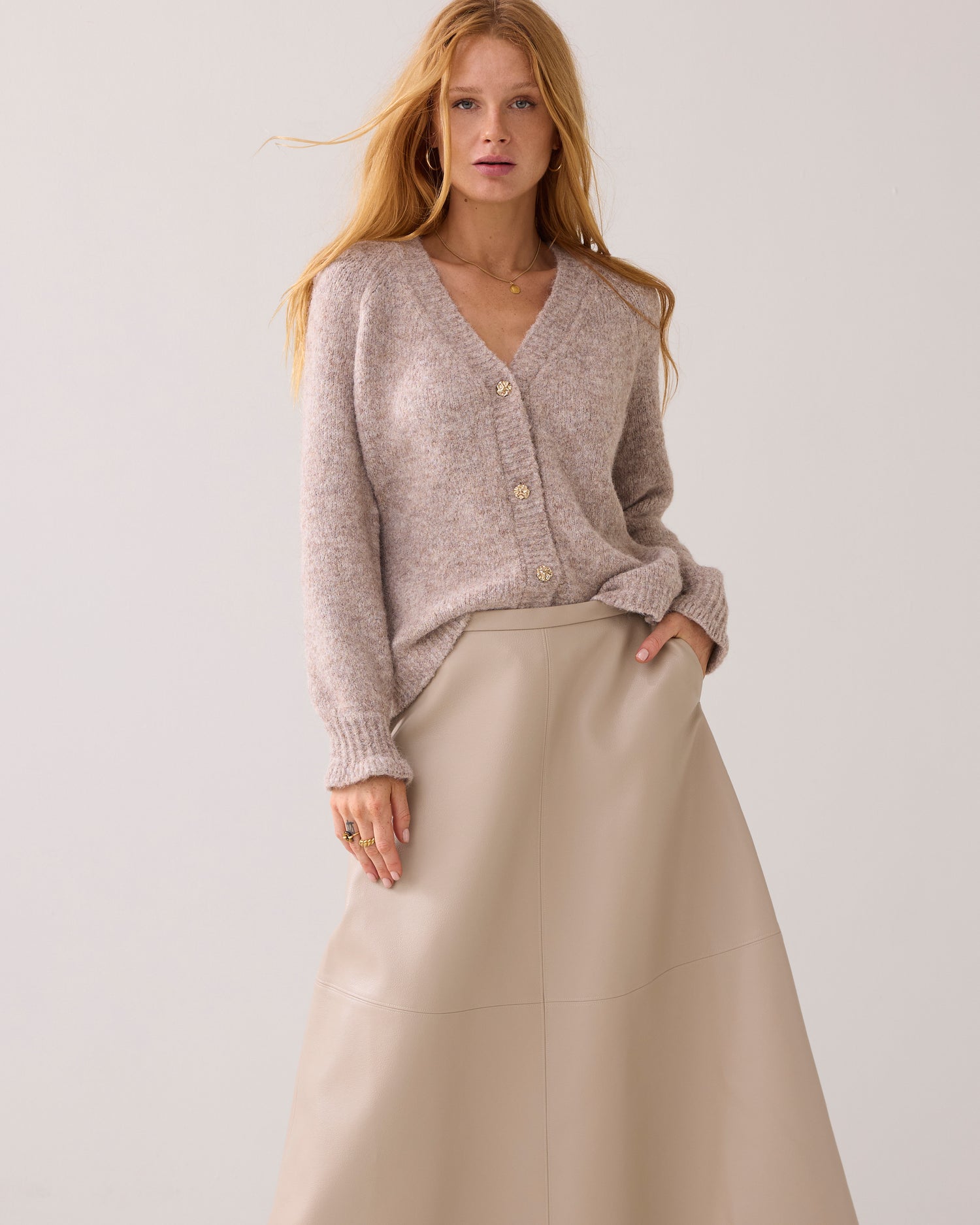 Faux leather rok