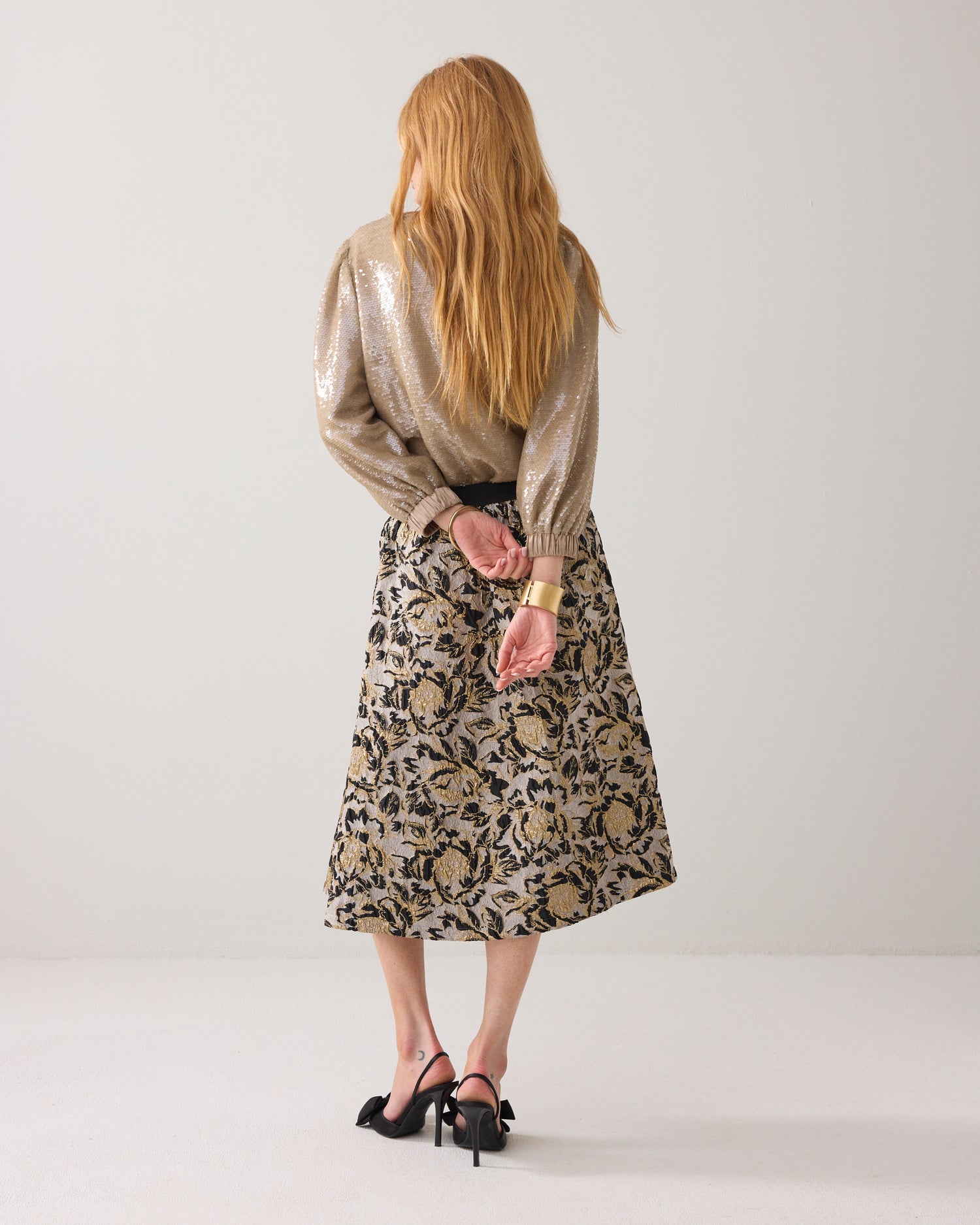 Fancy A-line skirt in jacquard fabric