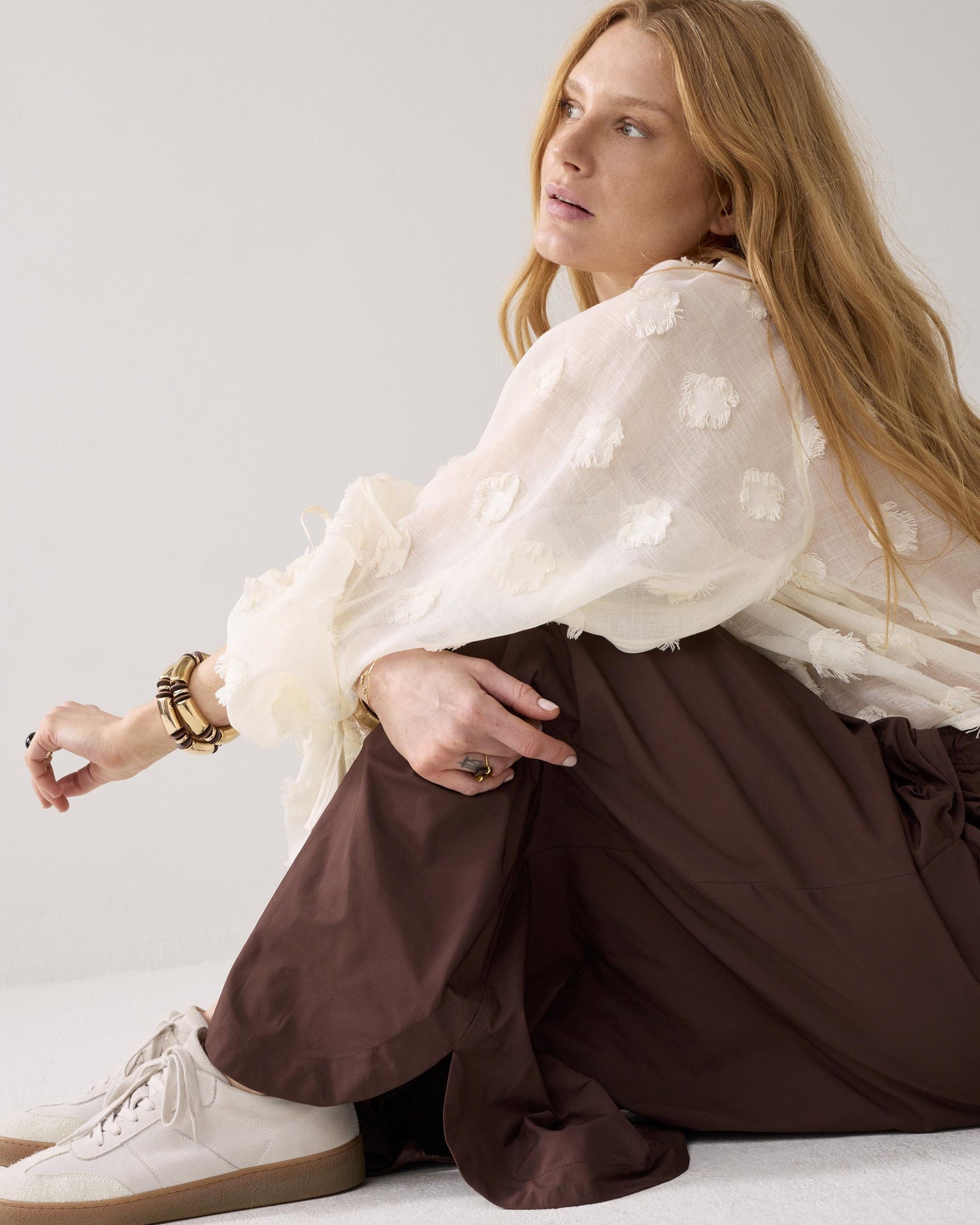 Jupe longue en taffetas