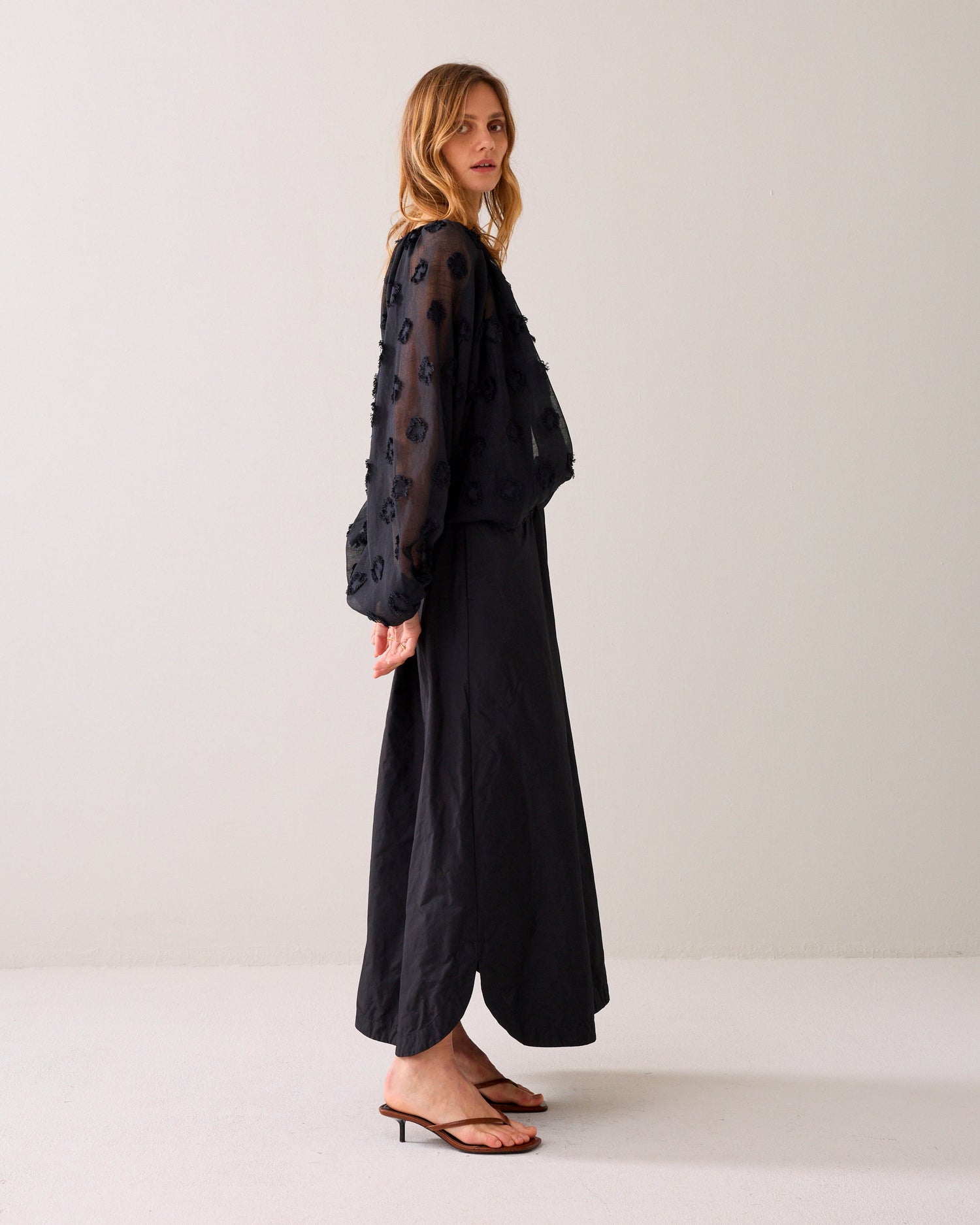 Jupe longue en taffetas