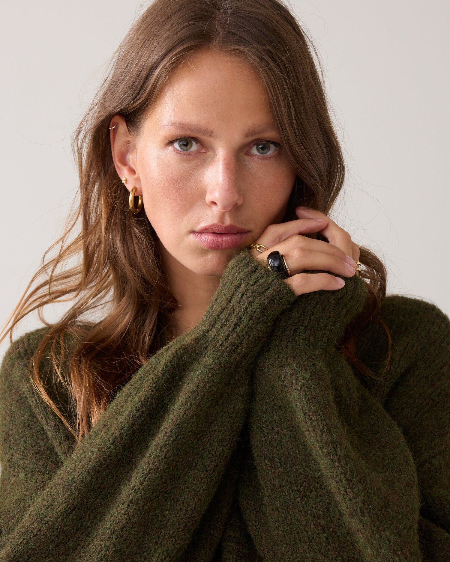 Soft cardigan with puff sleeves