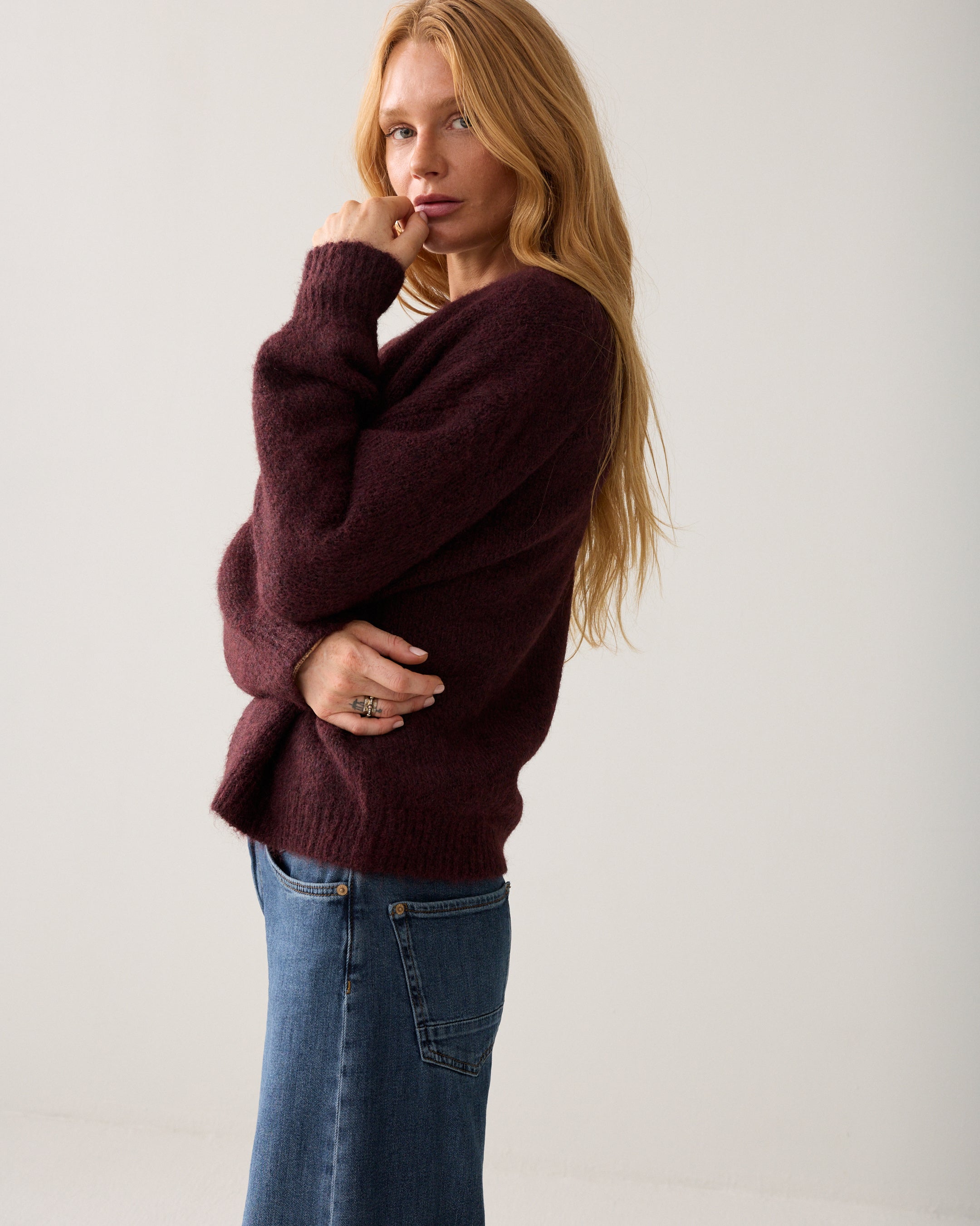 Cardigan souple à manches bouffantes
