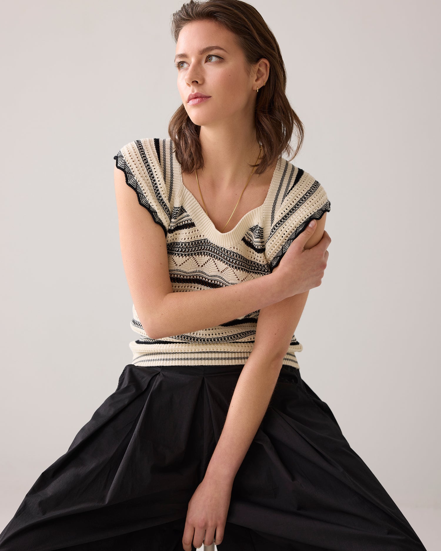 Top with butterfly sleeves