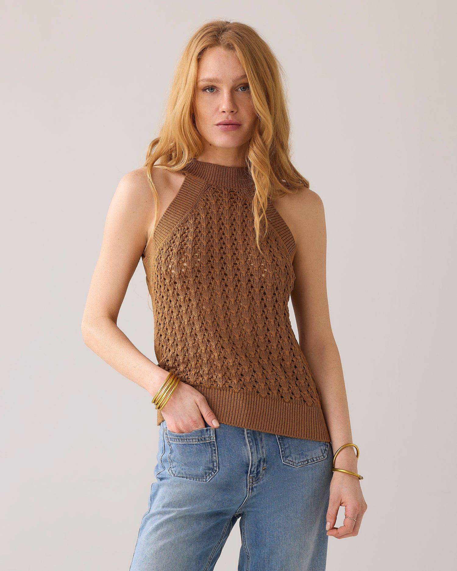 Neckholdertop italienisches Garn