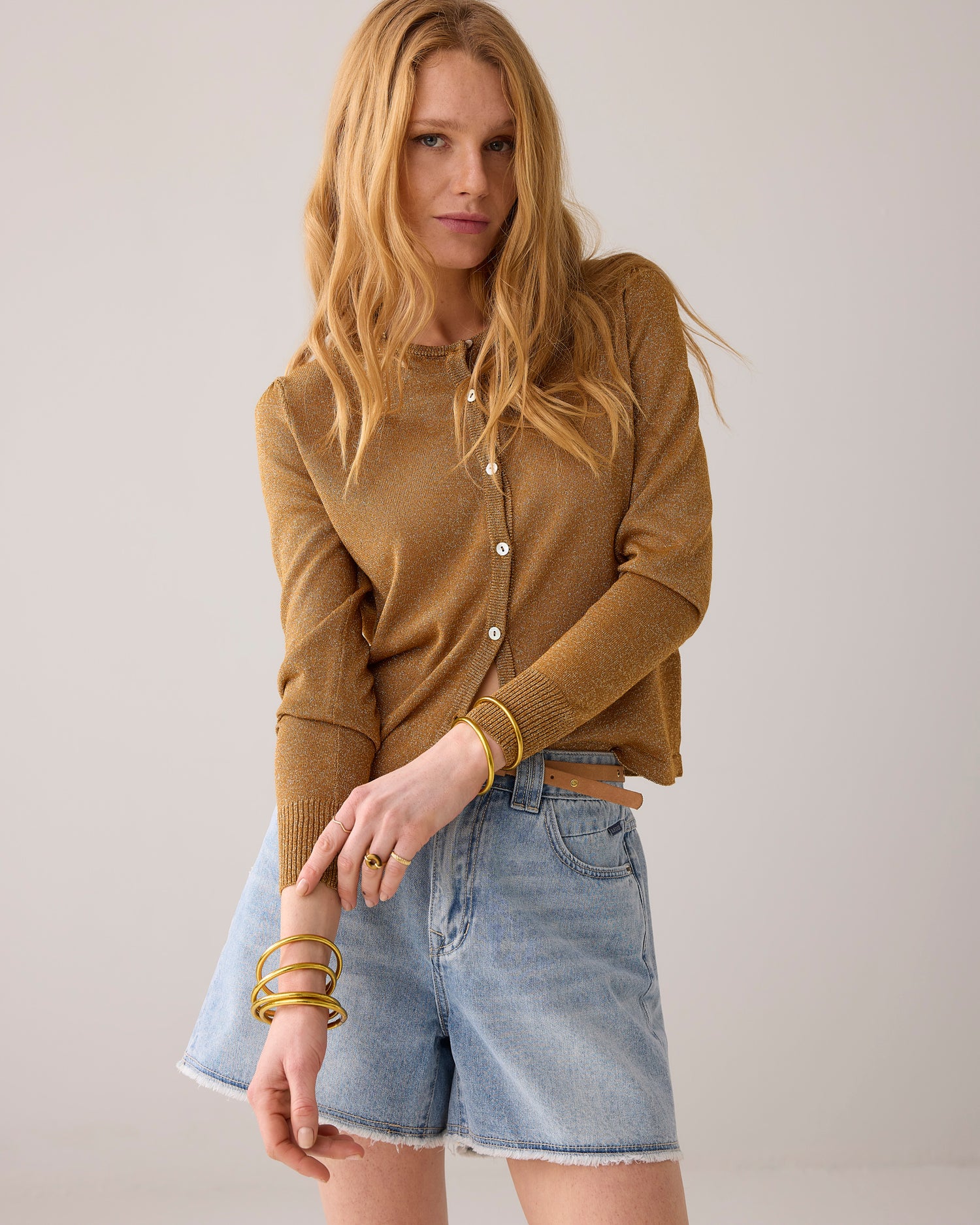 Feinstrickjacke mit Lurex