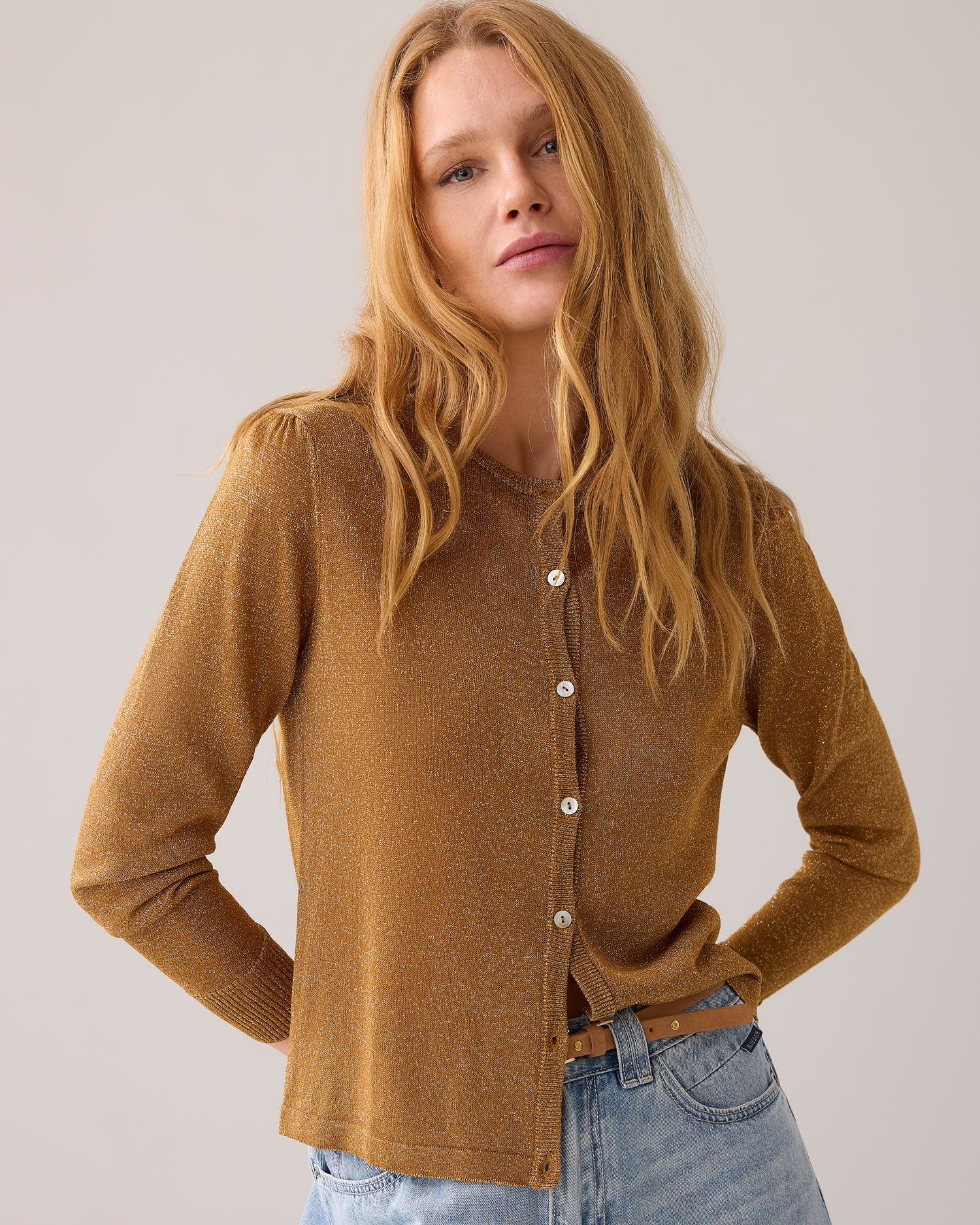 Feinstrickjacke mit Lurex