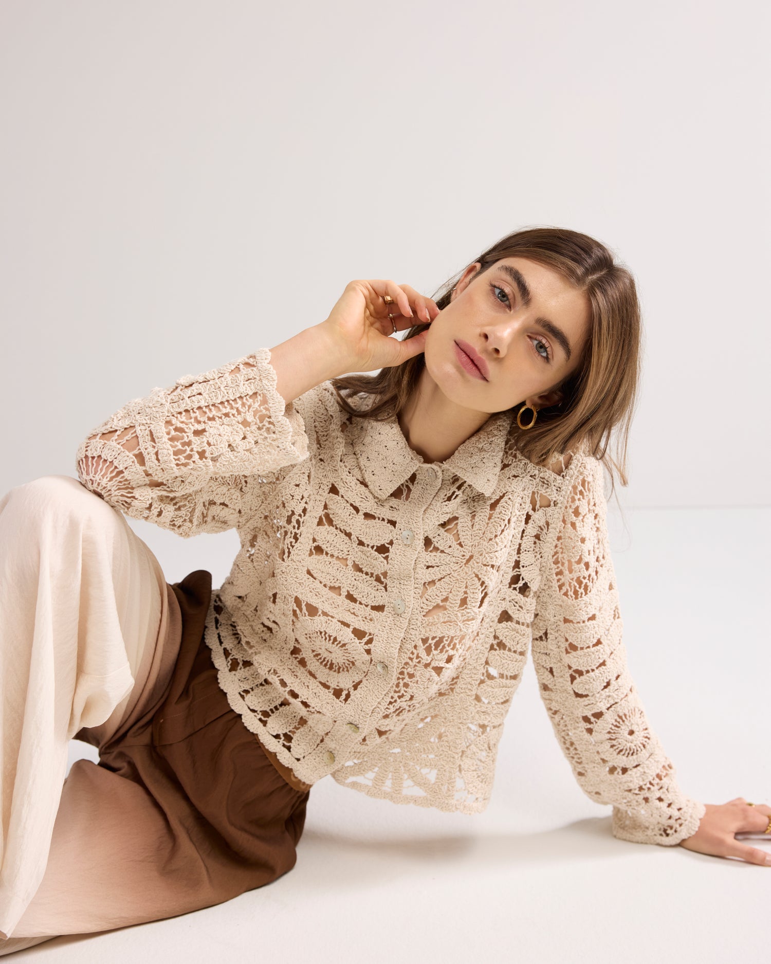 Short crochet cardigan