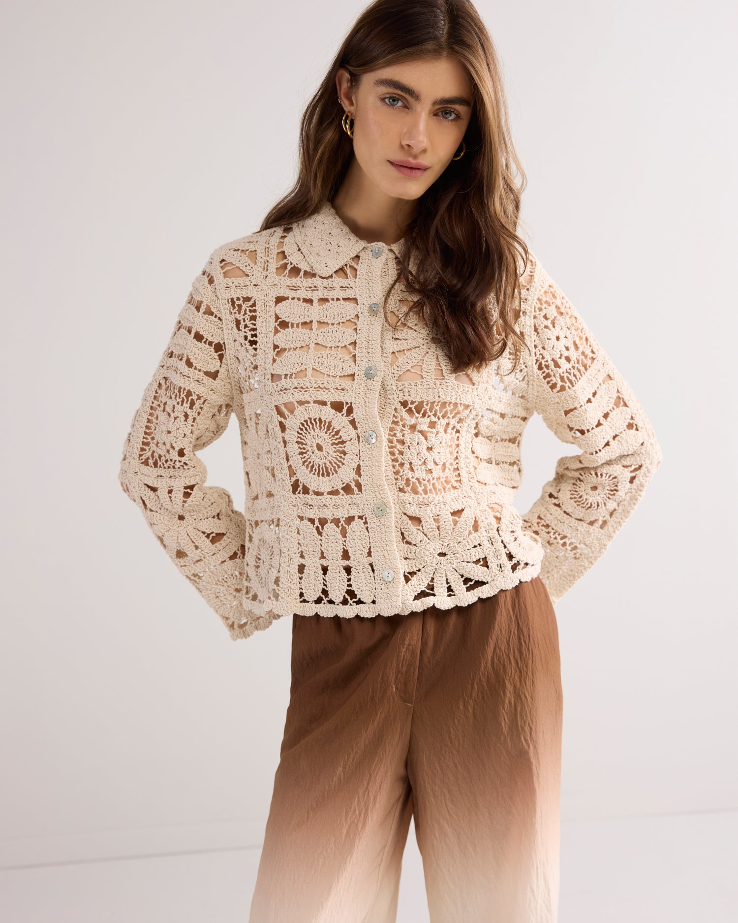 Short crochet cardigan